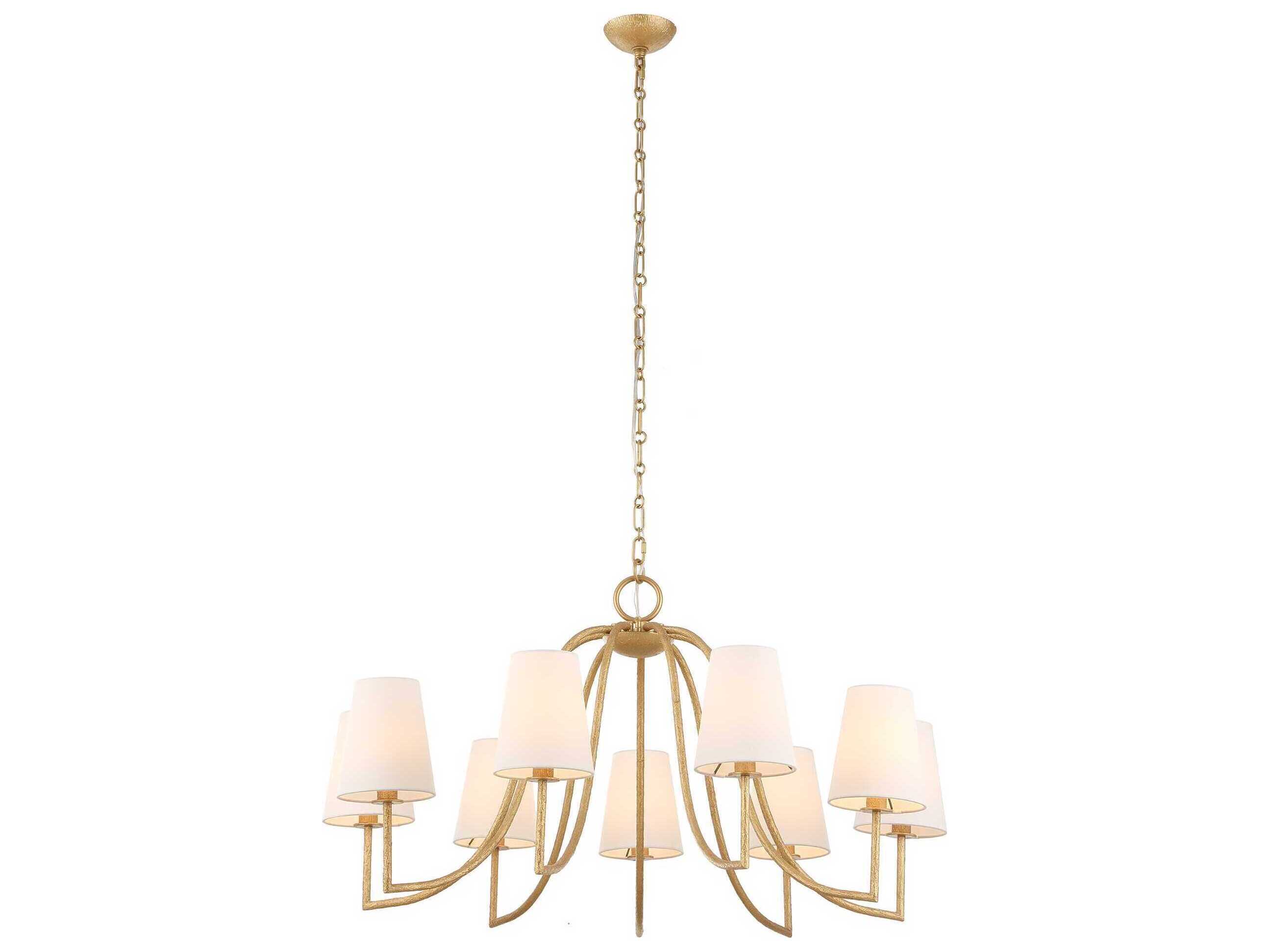 Uttermost Seville 9-Light Textured Gold Chandelier