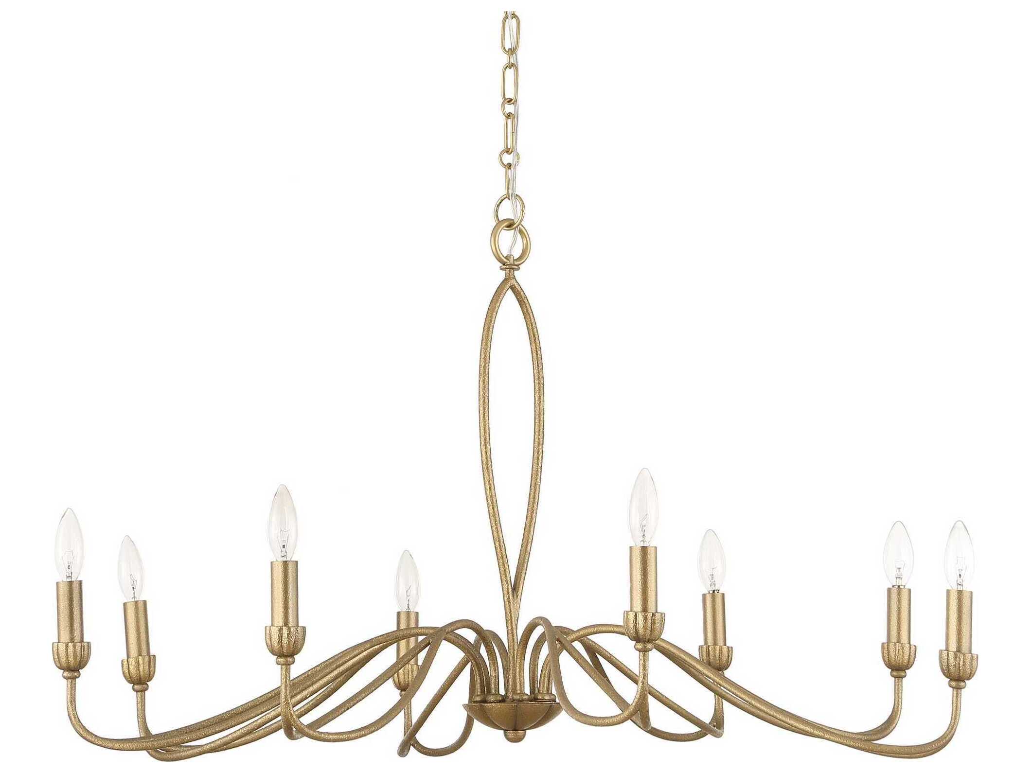 Uttermost Corella 8-Light Textured Soft Gold Candelabra Chandelier