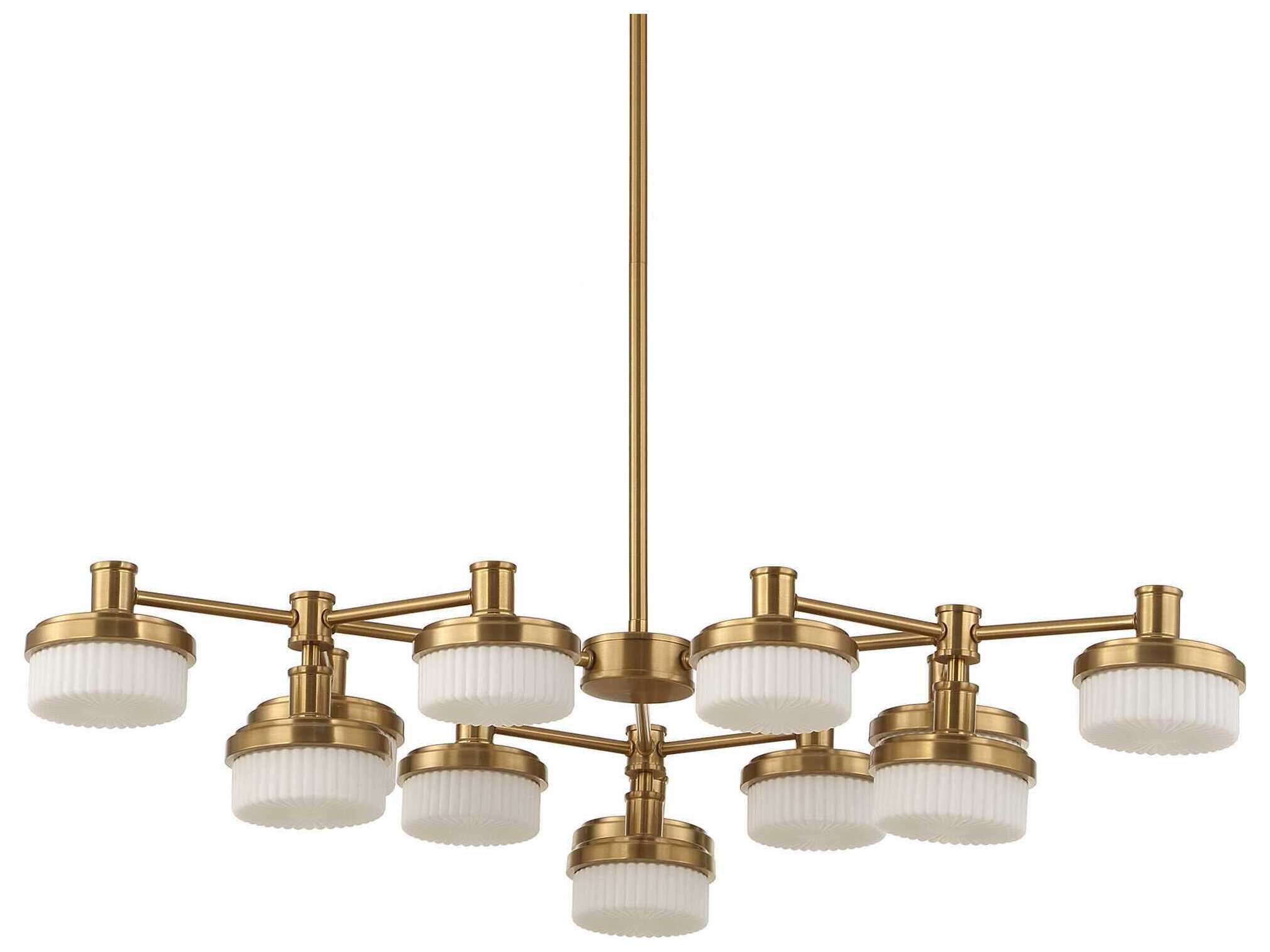 Uttermost Wedge 12-Light Warm Brass Chandelier