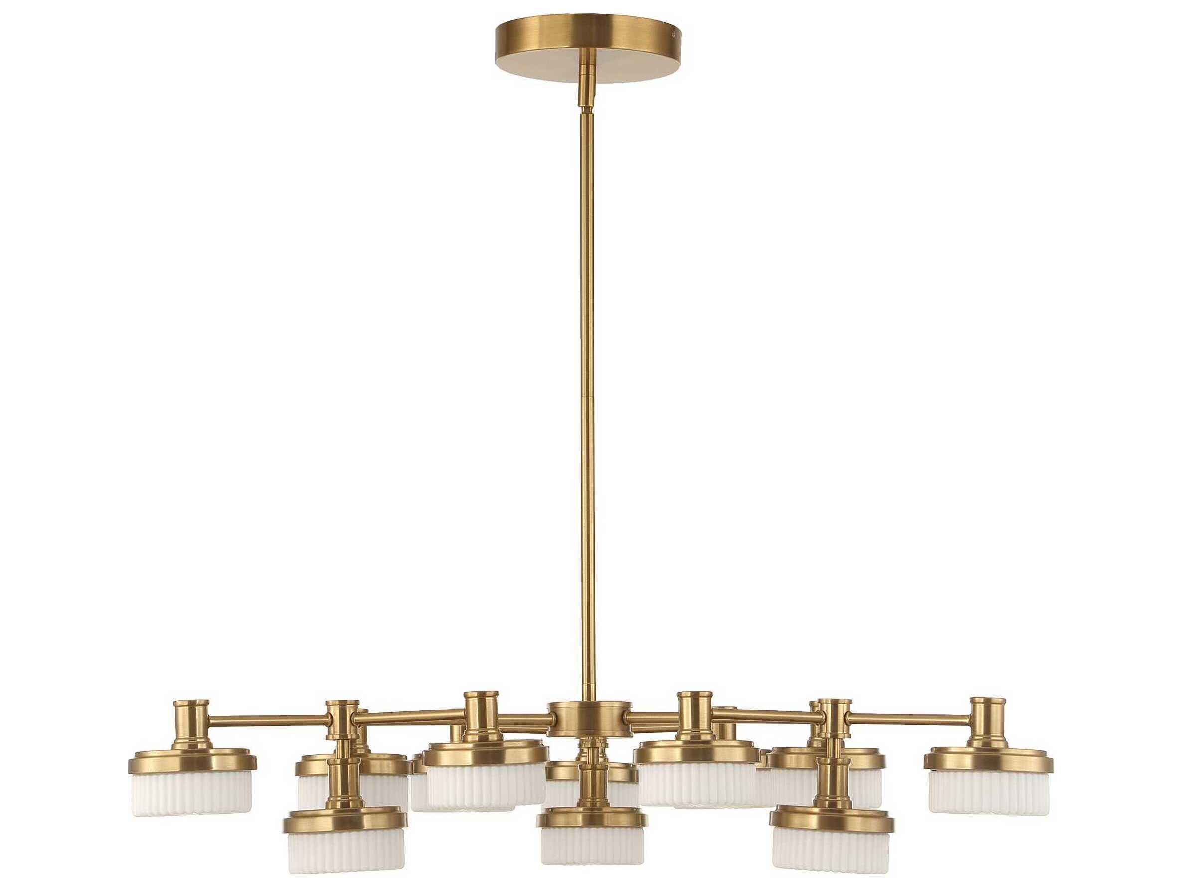 Uttermost Wedge 12-Light Warm Brass Chandelier
