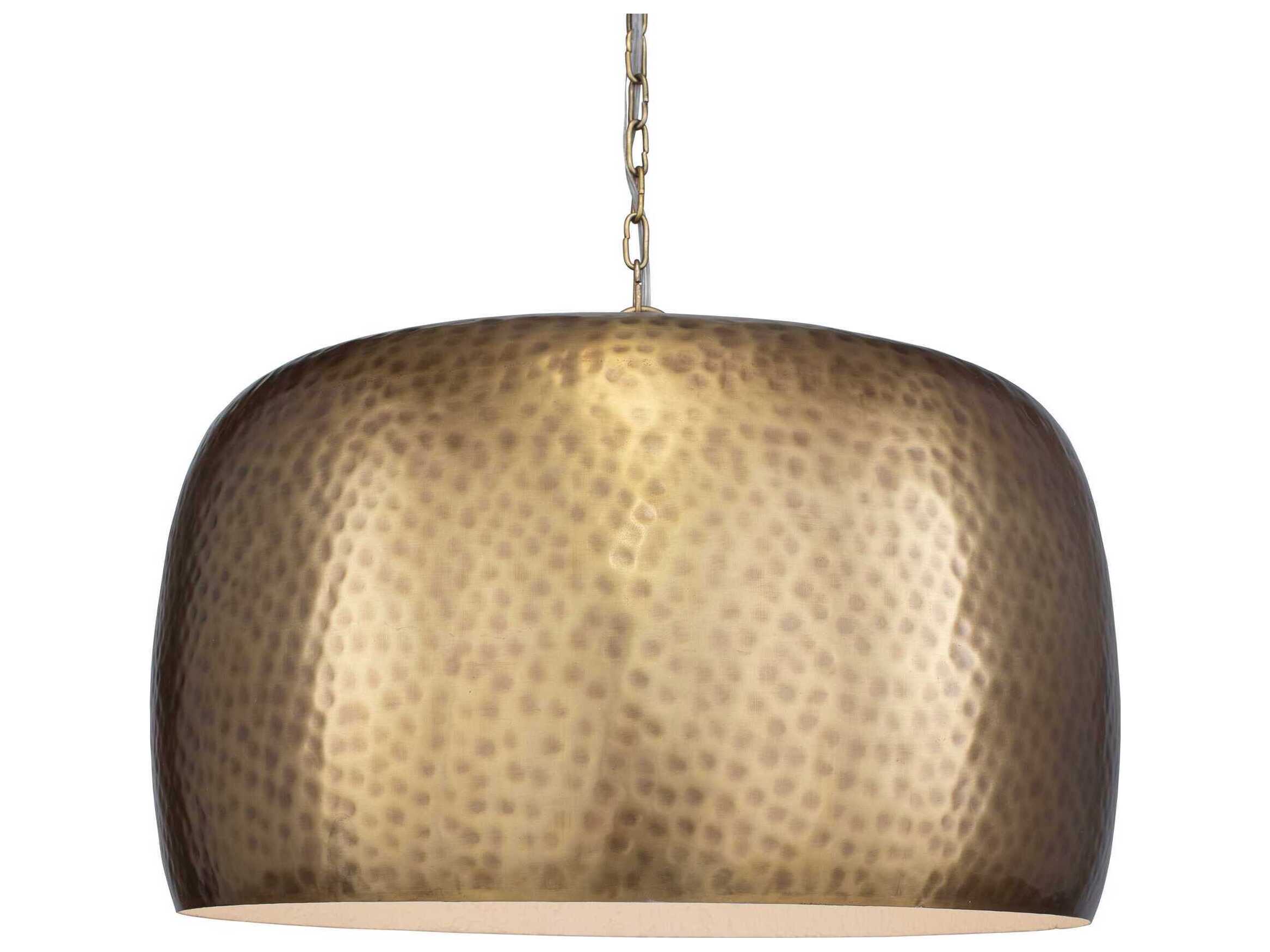 Uttermost Lemont 1-Light Antique Brass Dome Pendant