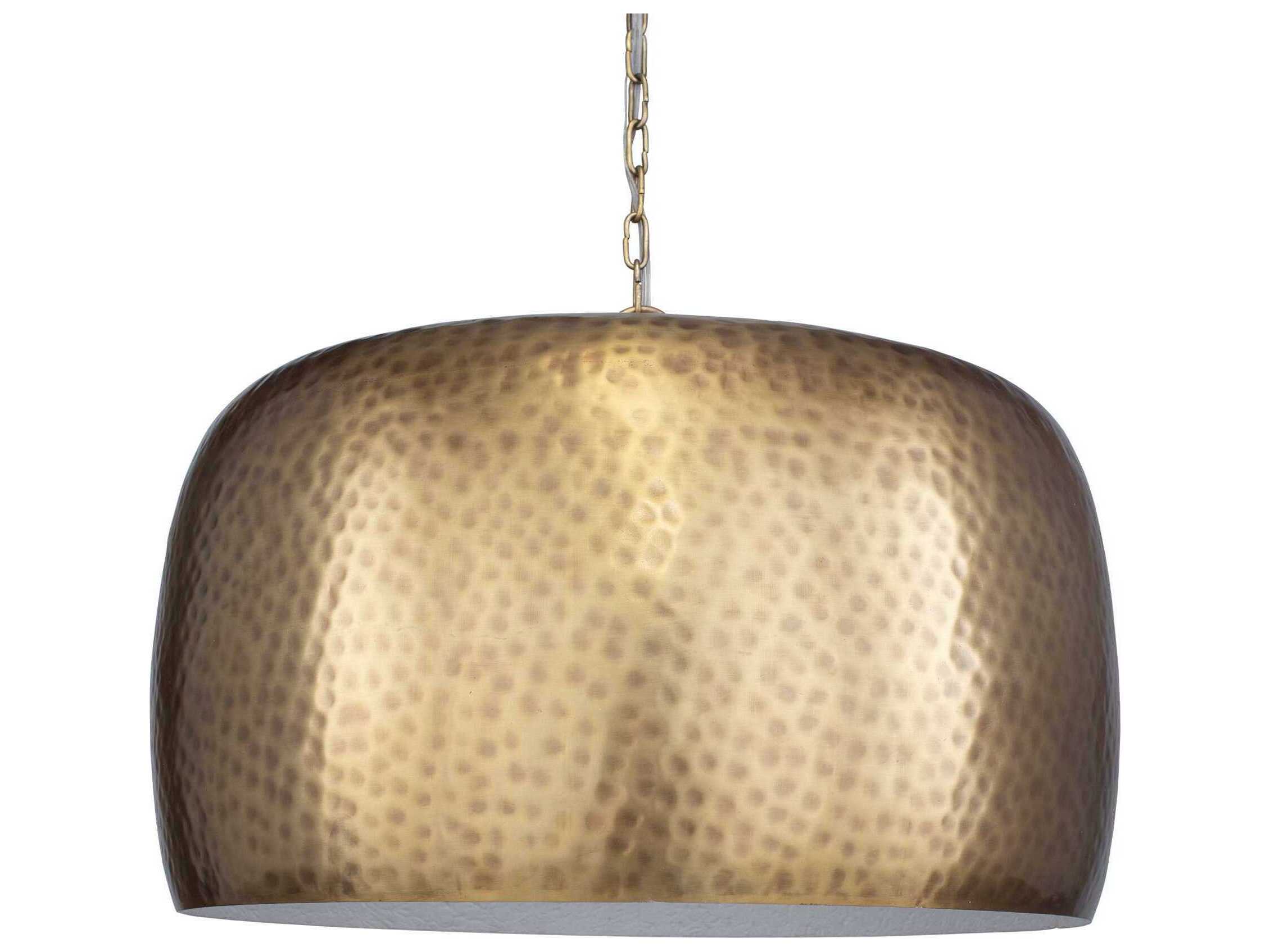 Uttermost Lemont 1-Light Antique Brass Dome Pendant