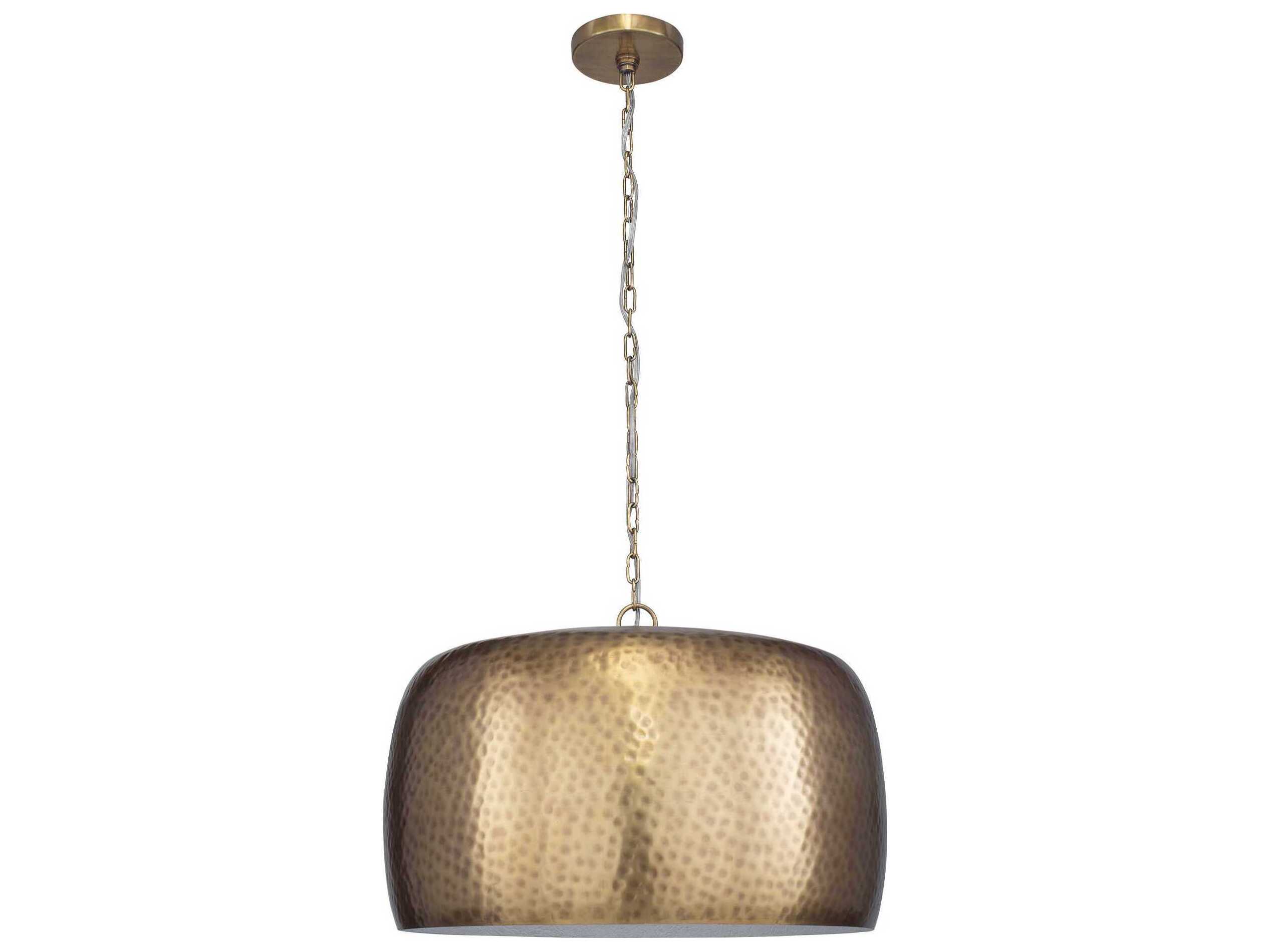 Uttermost Lemont 1-Light Antique Brass Dome Pendant