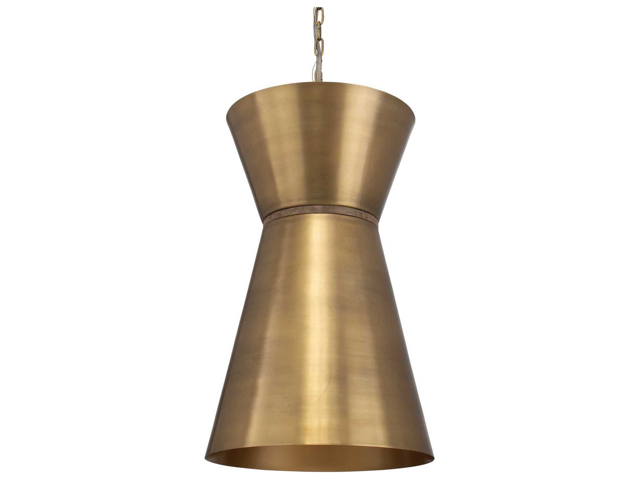 Uttermost Crocker 1-Light Antique Brass Drum Pendant