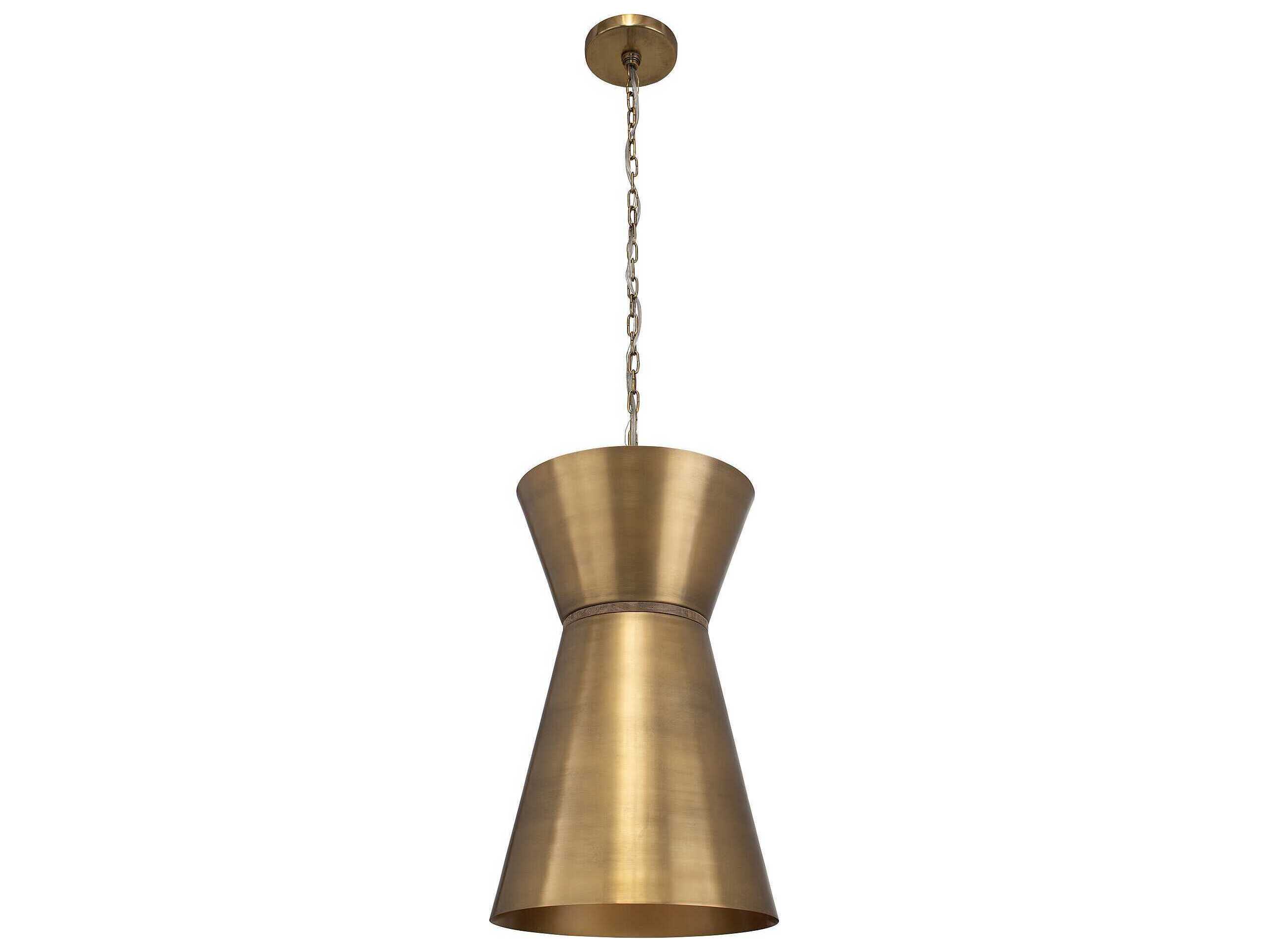 Uttermost Crocker 1-Light Antique Brass Drum Pendant