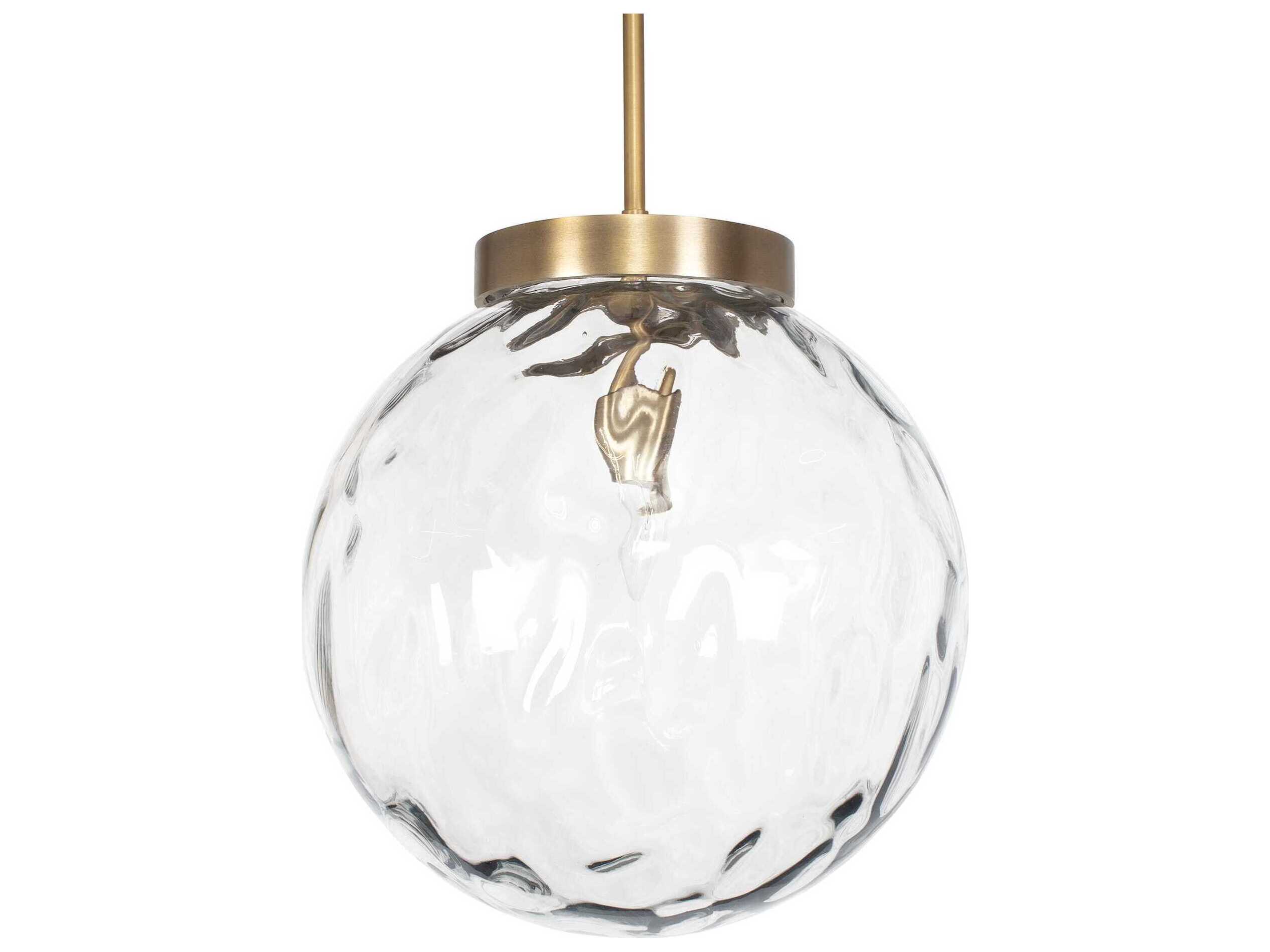 Uttermost Gaia 1-Light Antique Brass Clear Globe Pendant