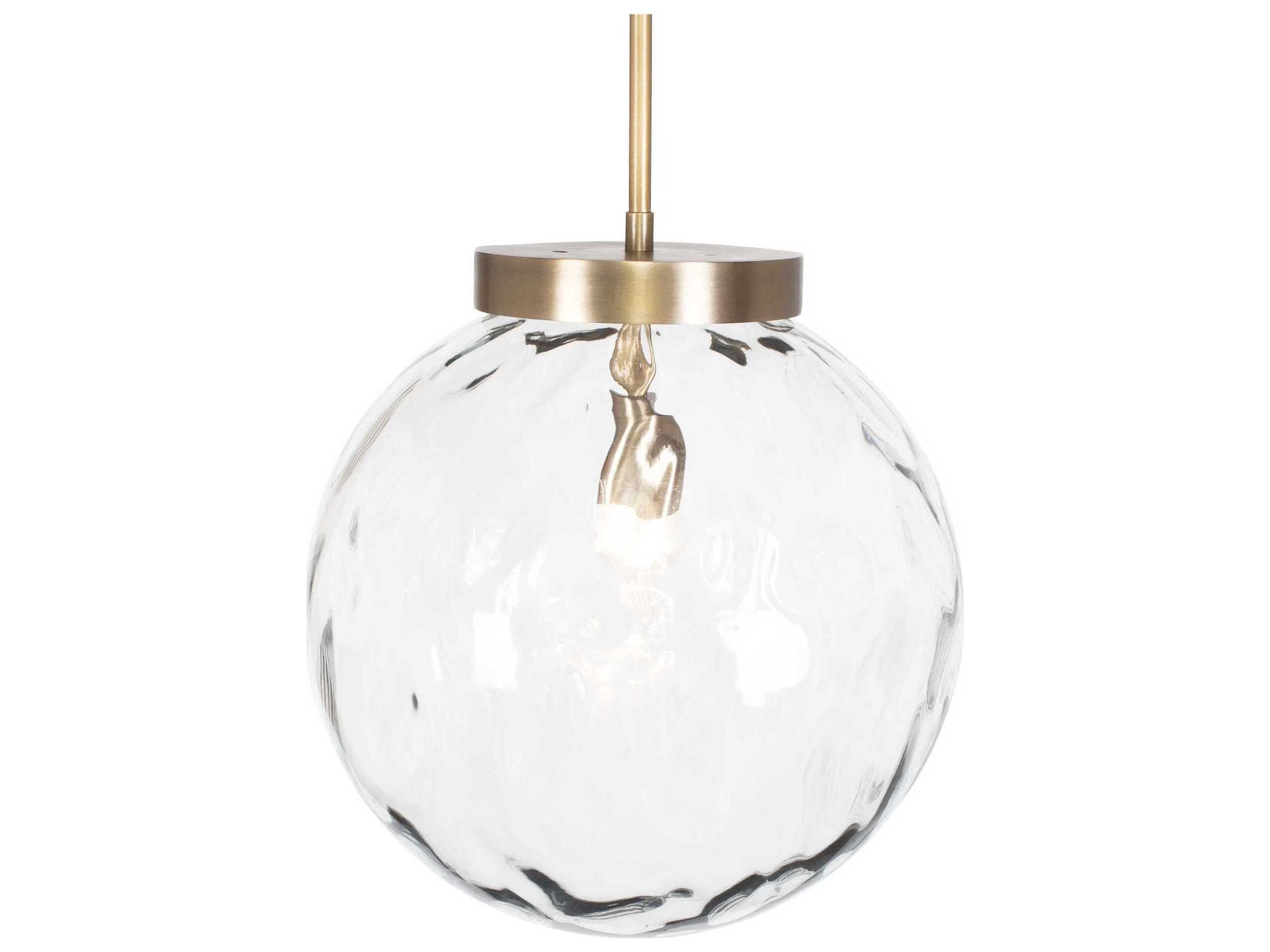 Uttermost Gaia 1-Light Antique Brass Clear Globe Pendant