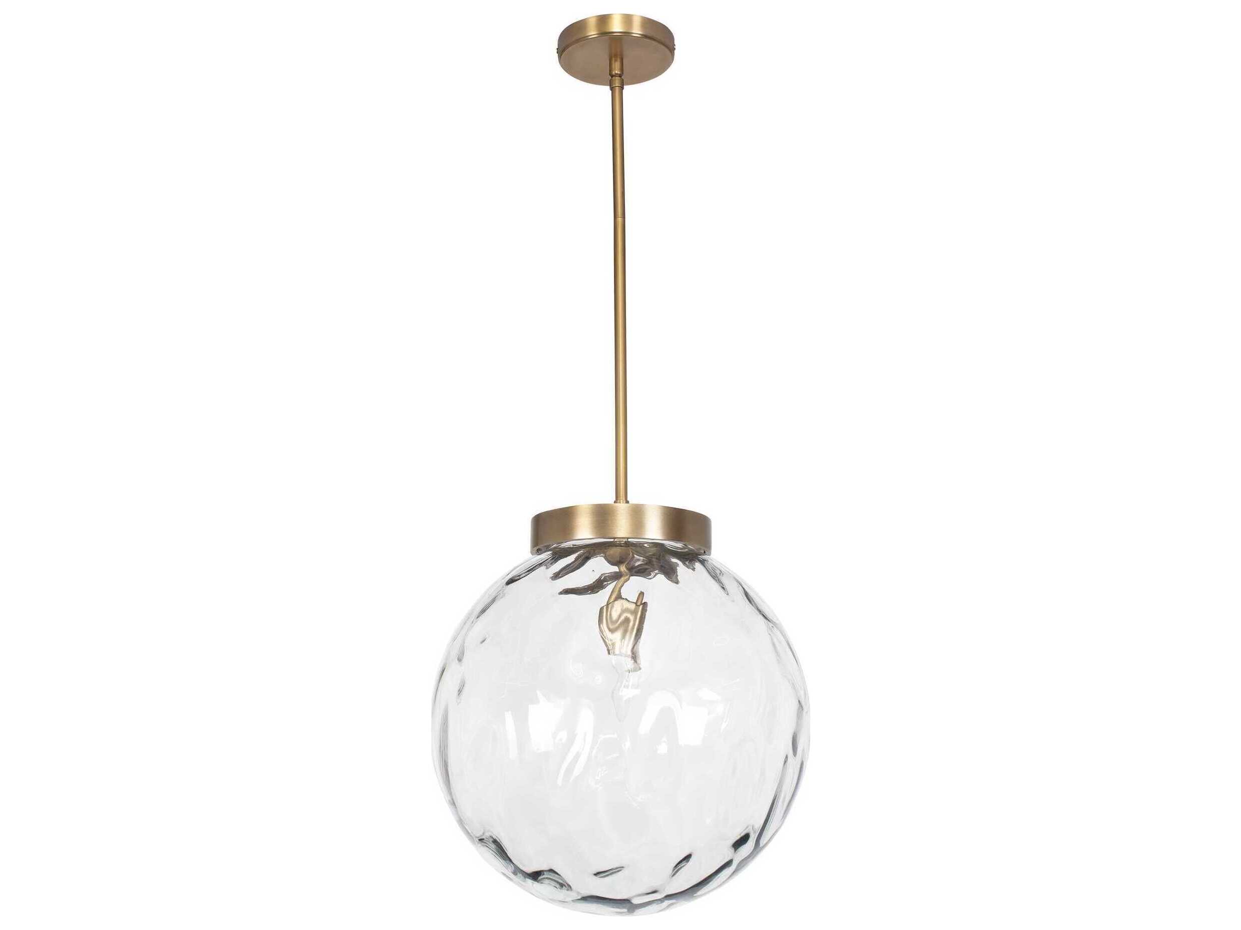 Uttermost Gaia 1-Light Antique Brass Clear Globe Pendant