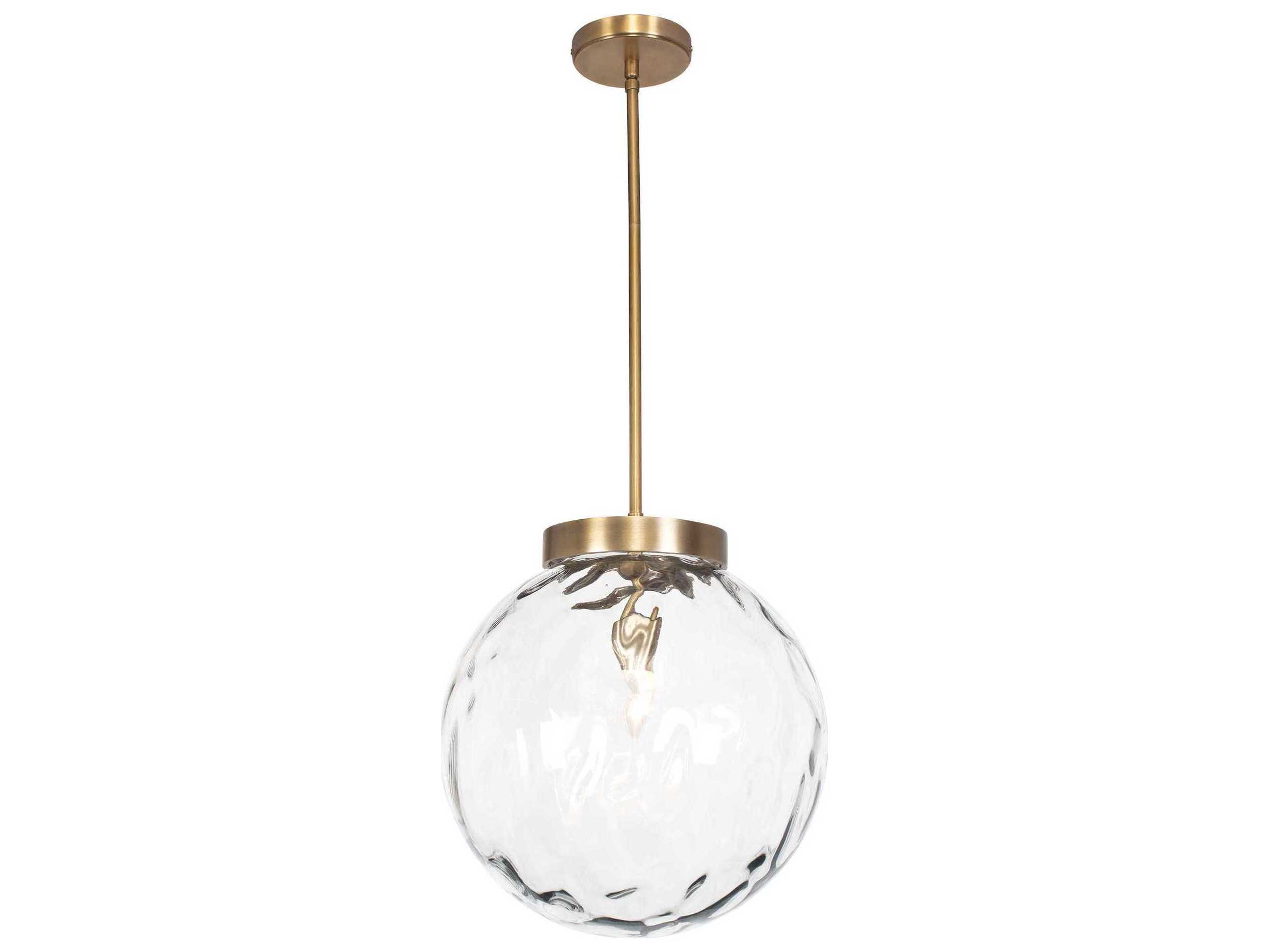 Uttermost Gaia 1-Light Antique Brass Clear Globe Pendant