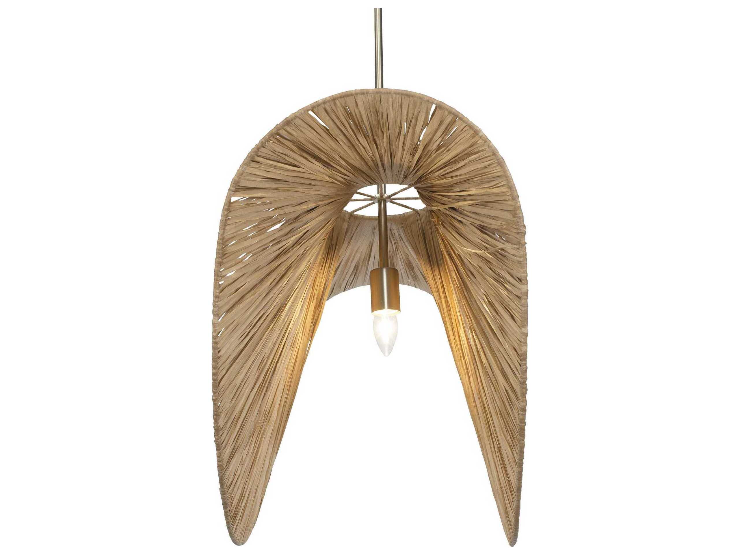 Uttermost Bend 1-Light Antique Brass Brown Pendant
