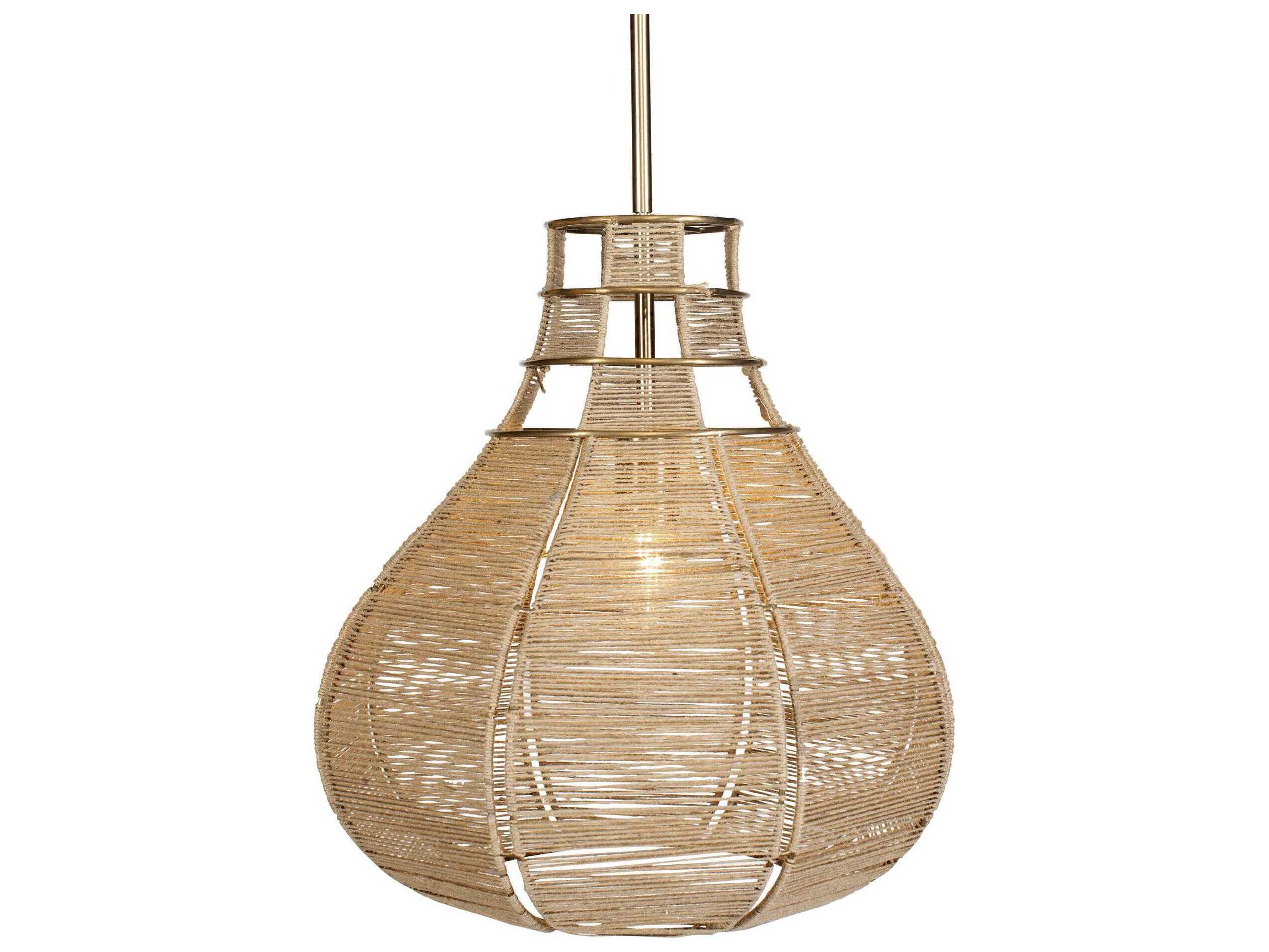 Uttermost Hestia 1-Light Antique Brass Brown Pendant