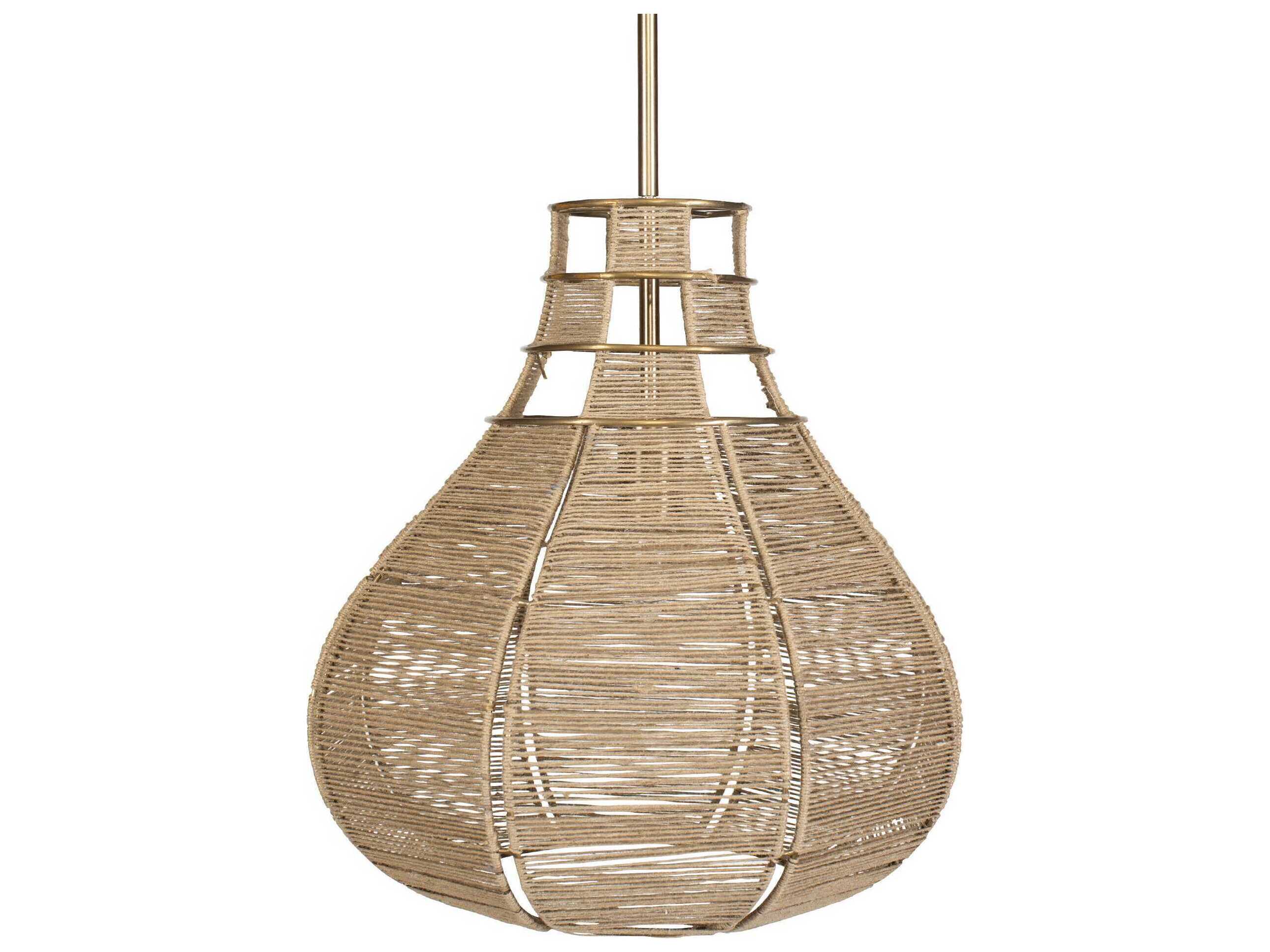 Uttermost Hestia 1-Light Antique Brass Brown Pendant