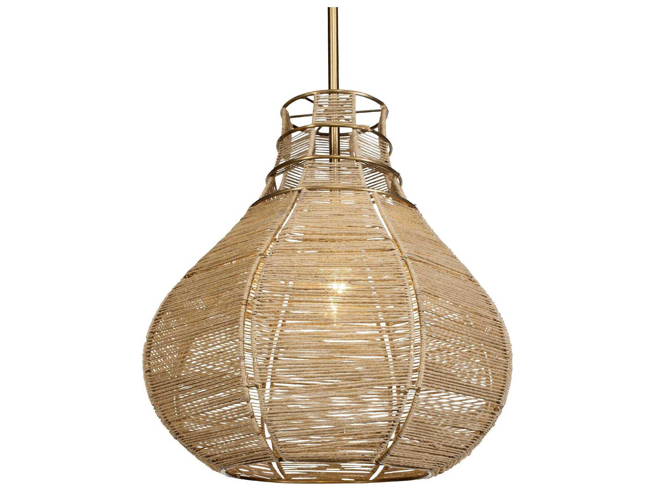 Uttermost Hestia 1-Light Antique Brass Brown Pendant