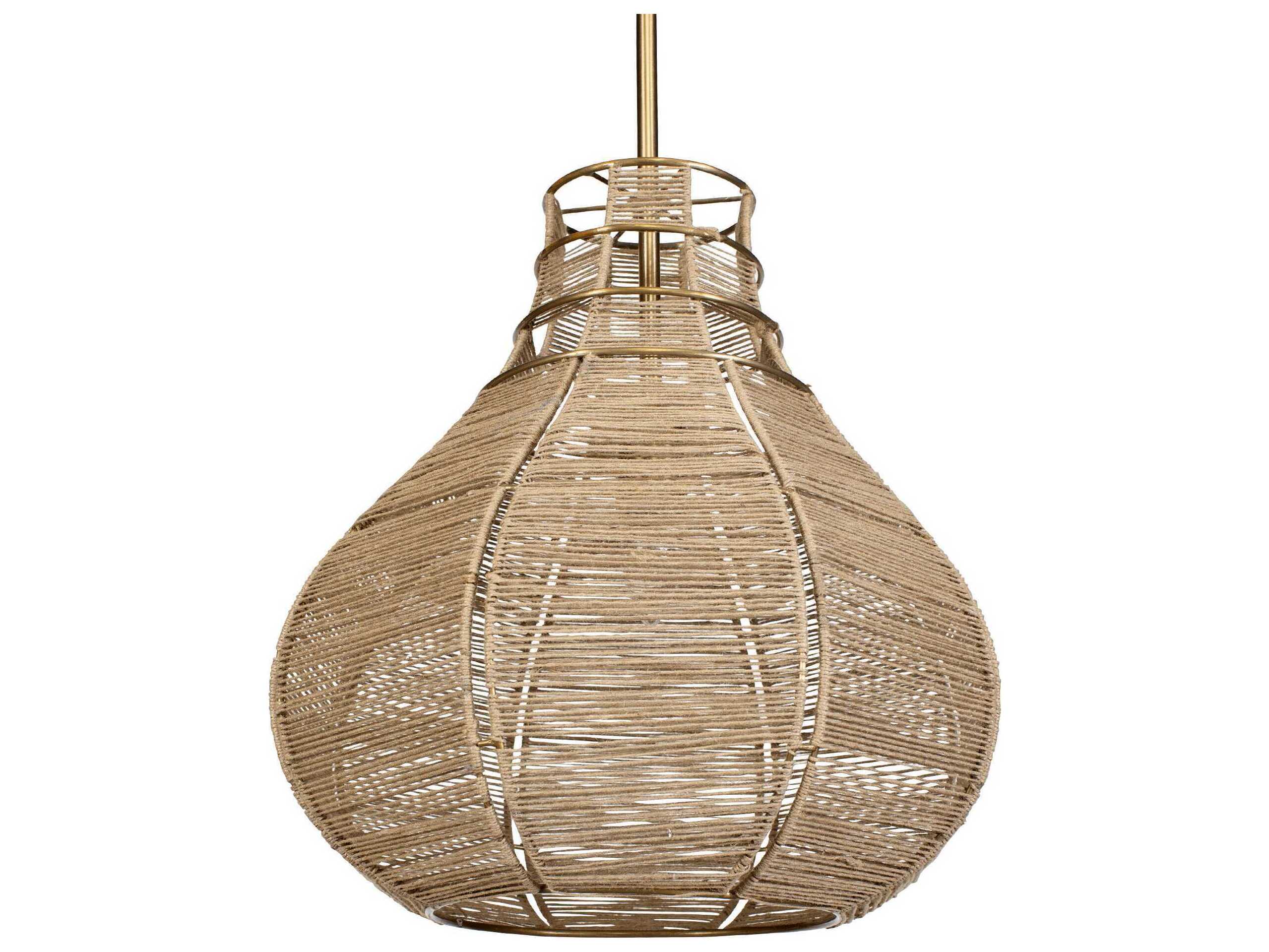 Uttermost Hestia 1-Light Antique Brass Brown Pendant
