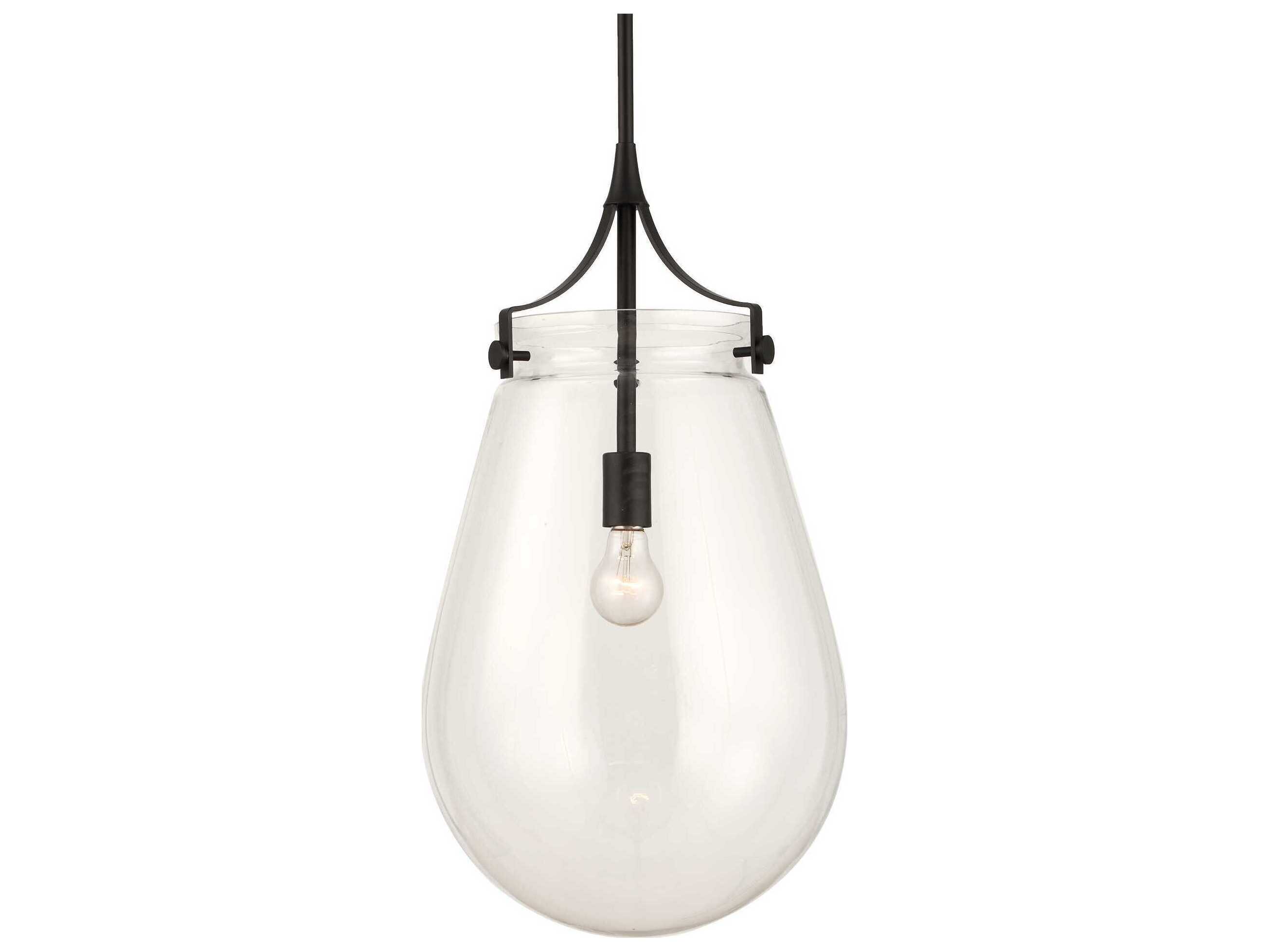 Uttermost Dewdrop 1-Light Matte Black Pendant