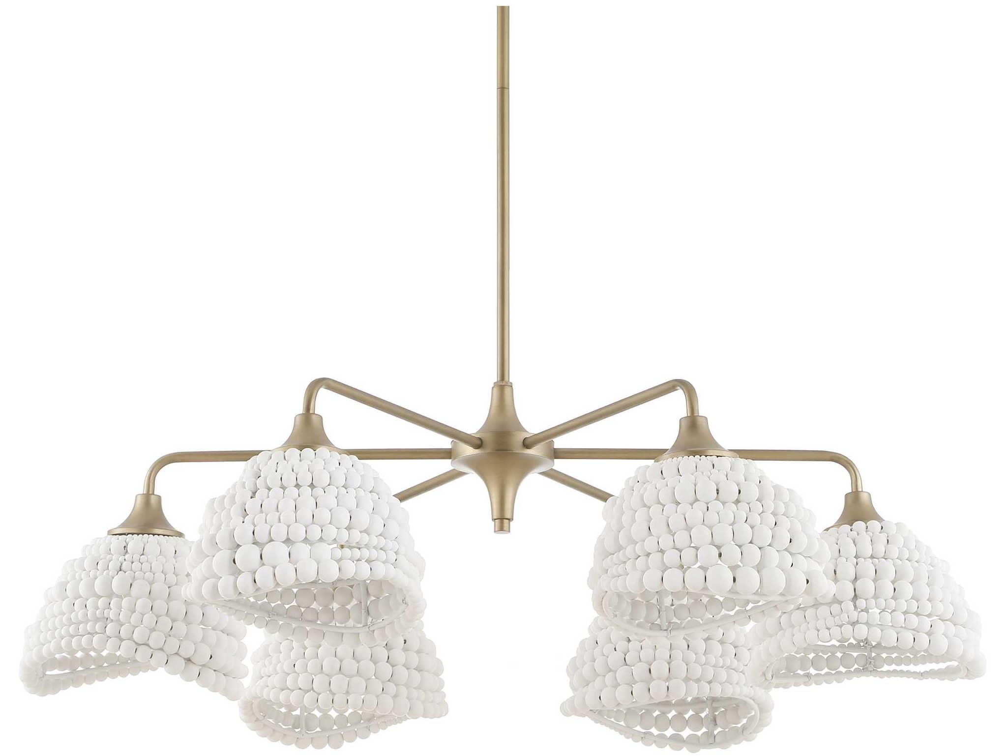 Uttermost Biddeford 6-Light Brushed Matte Gold Chandelier