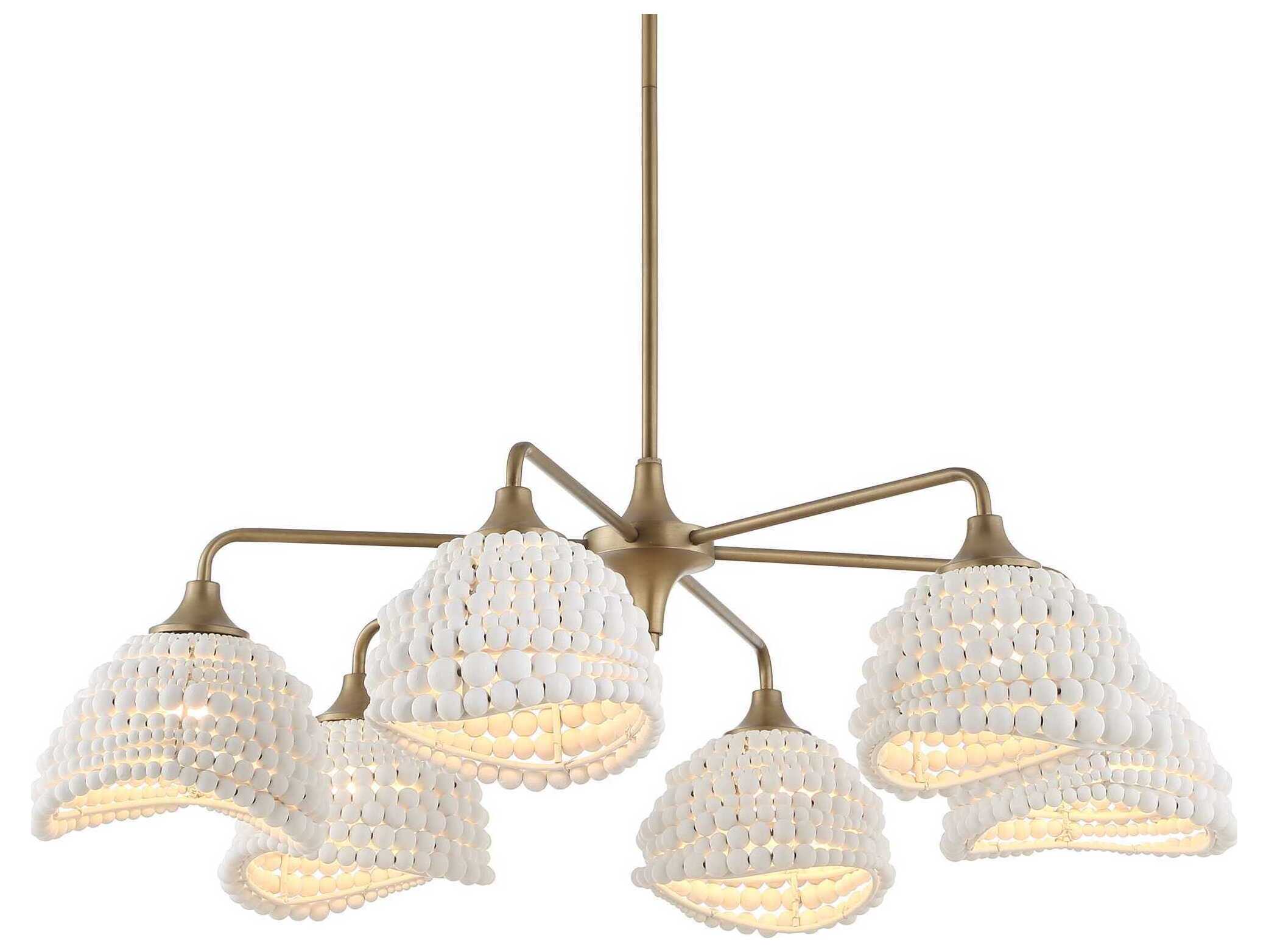 Uttermost Biddeford 6-Light Brushed Matte Gold Chandelier