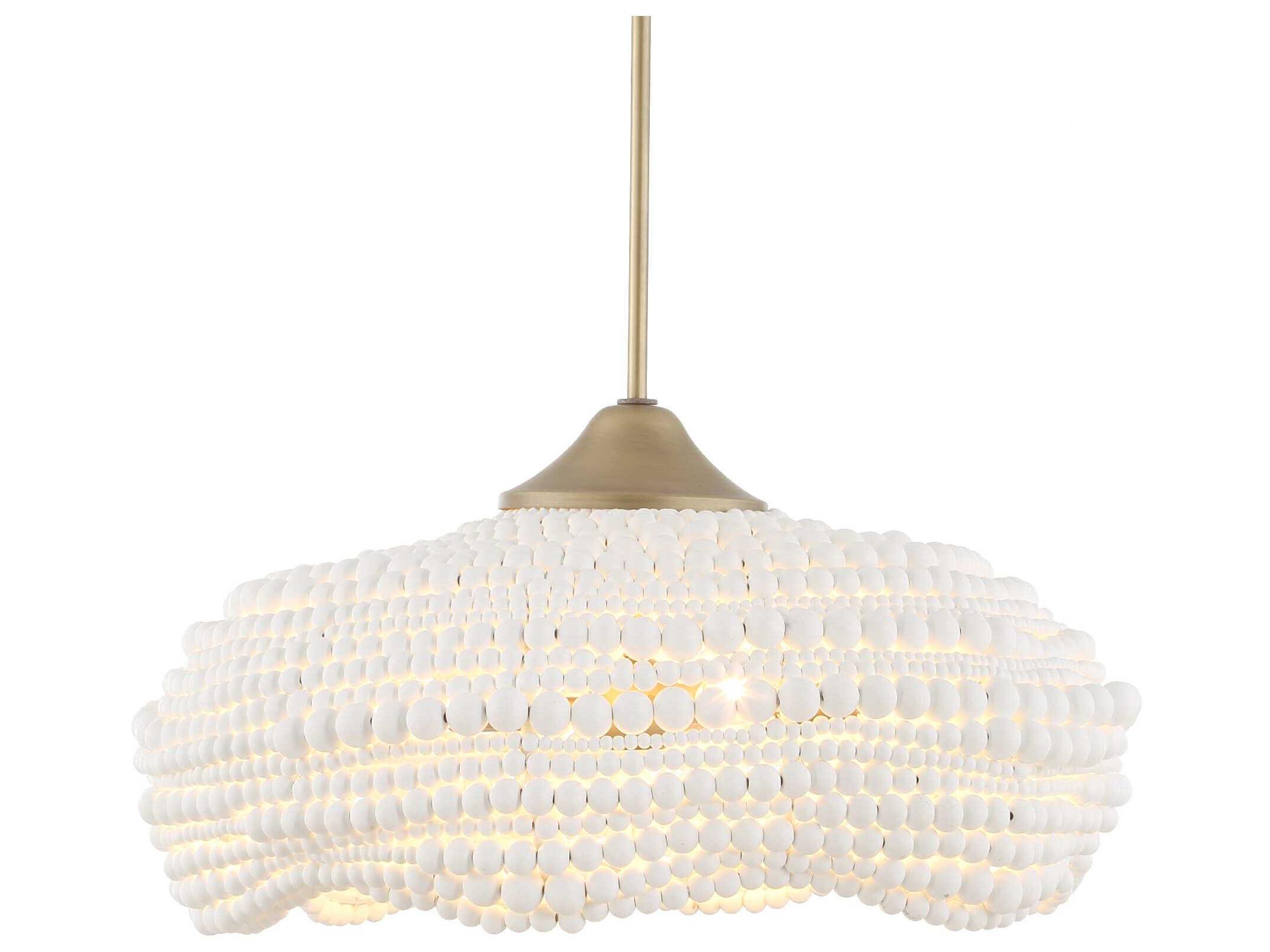 Uttermost Biddeford 5-Light Brushed Matte Gold White Dome Pendant