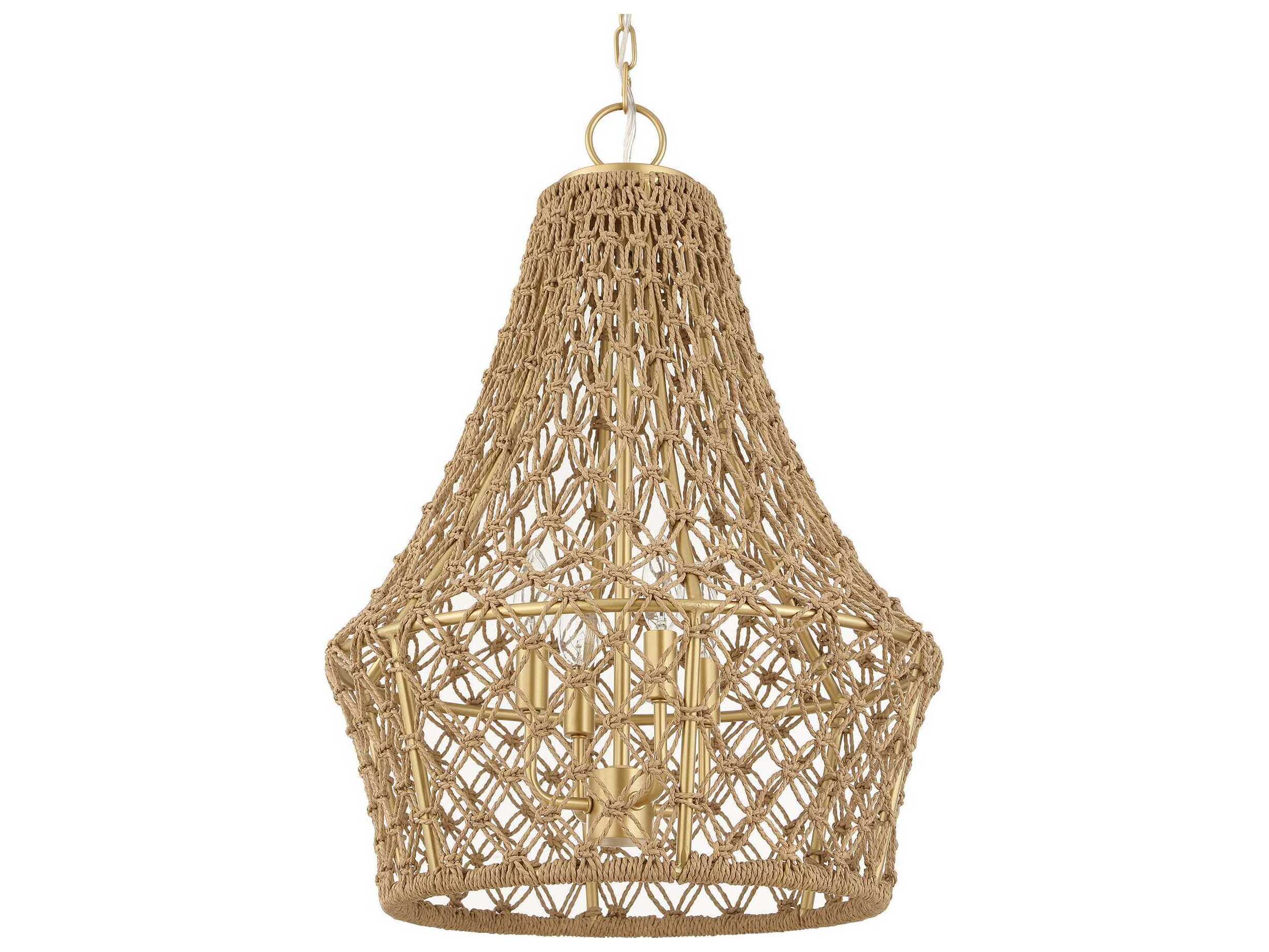 Uttermost Macrame 4-Light Brushed Gold Pendant