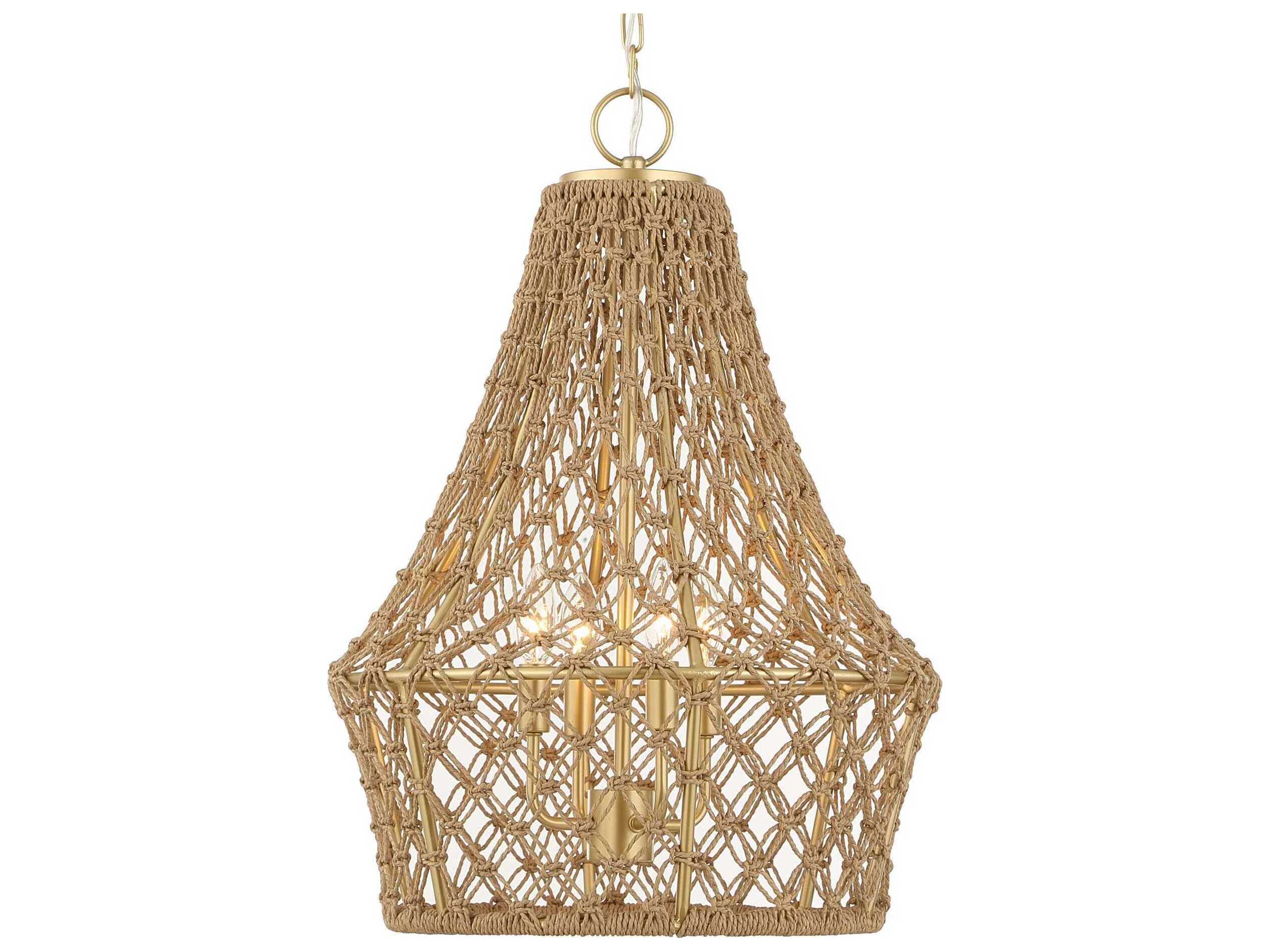 Uttermost Macrame 4-Light Brushed Gold Pendant
