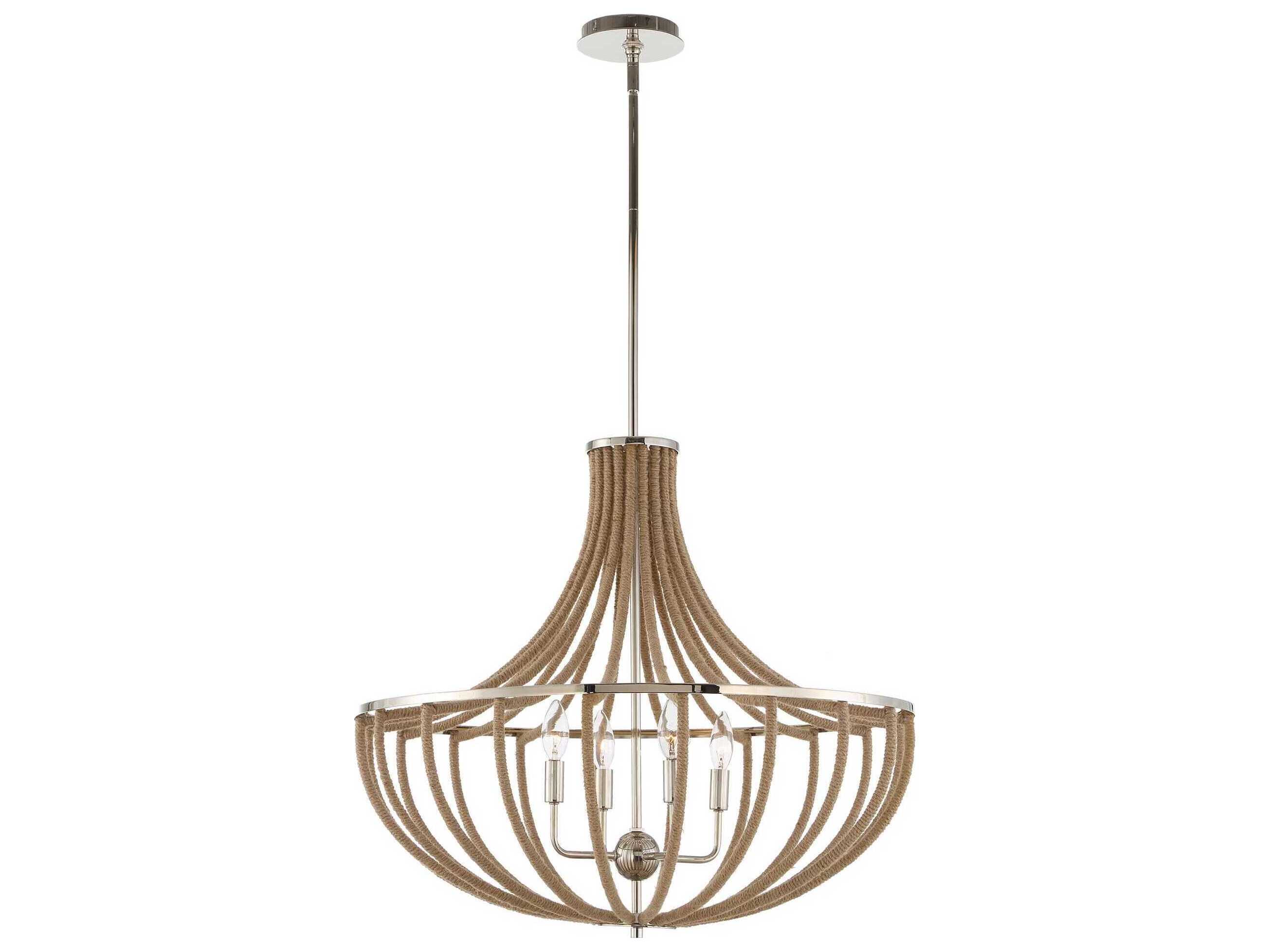 Uttermost Lovelock 4-Light Polished Nickel Empire Chandelier