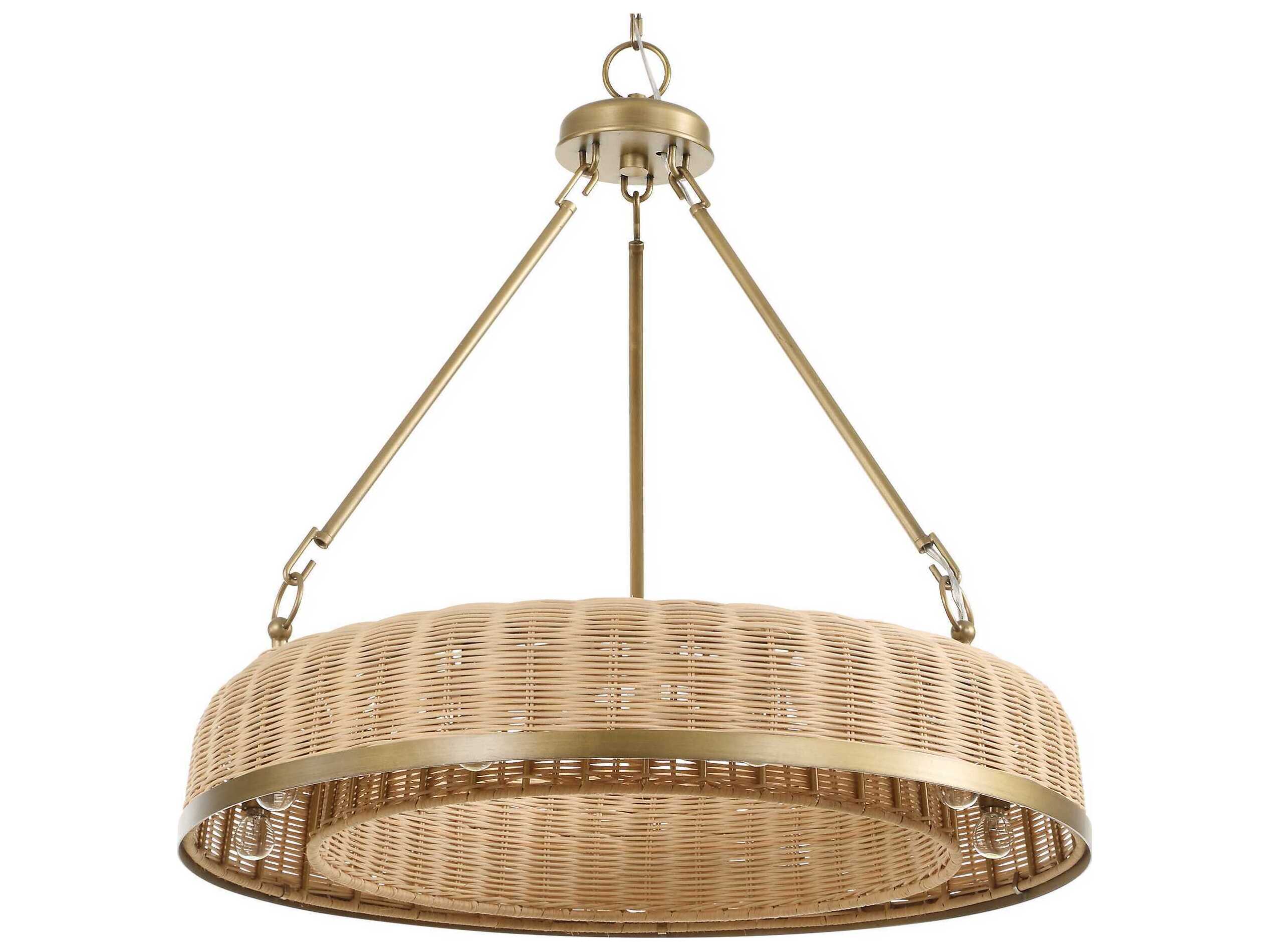 Uttermost Ladakh 9-Light Weathered Brushed Brass Round Pendant