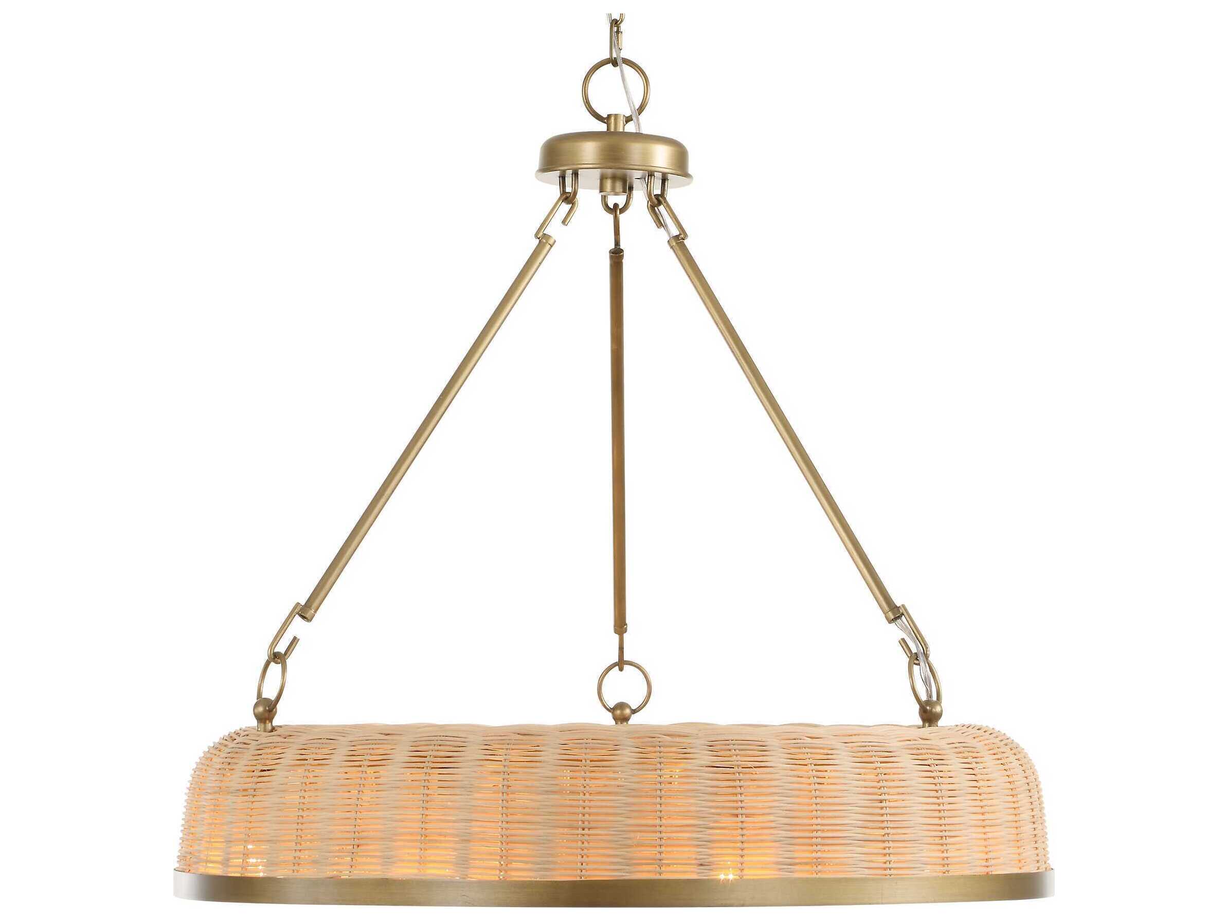 Uttermost Ladakh 9-Light Weathered Brushed Brass Round Pendant