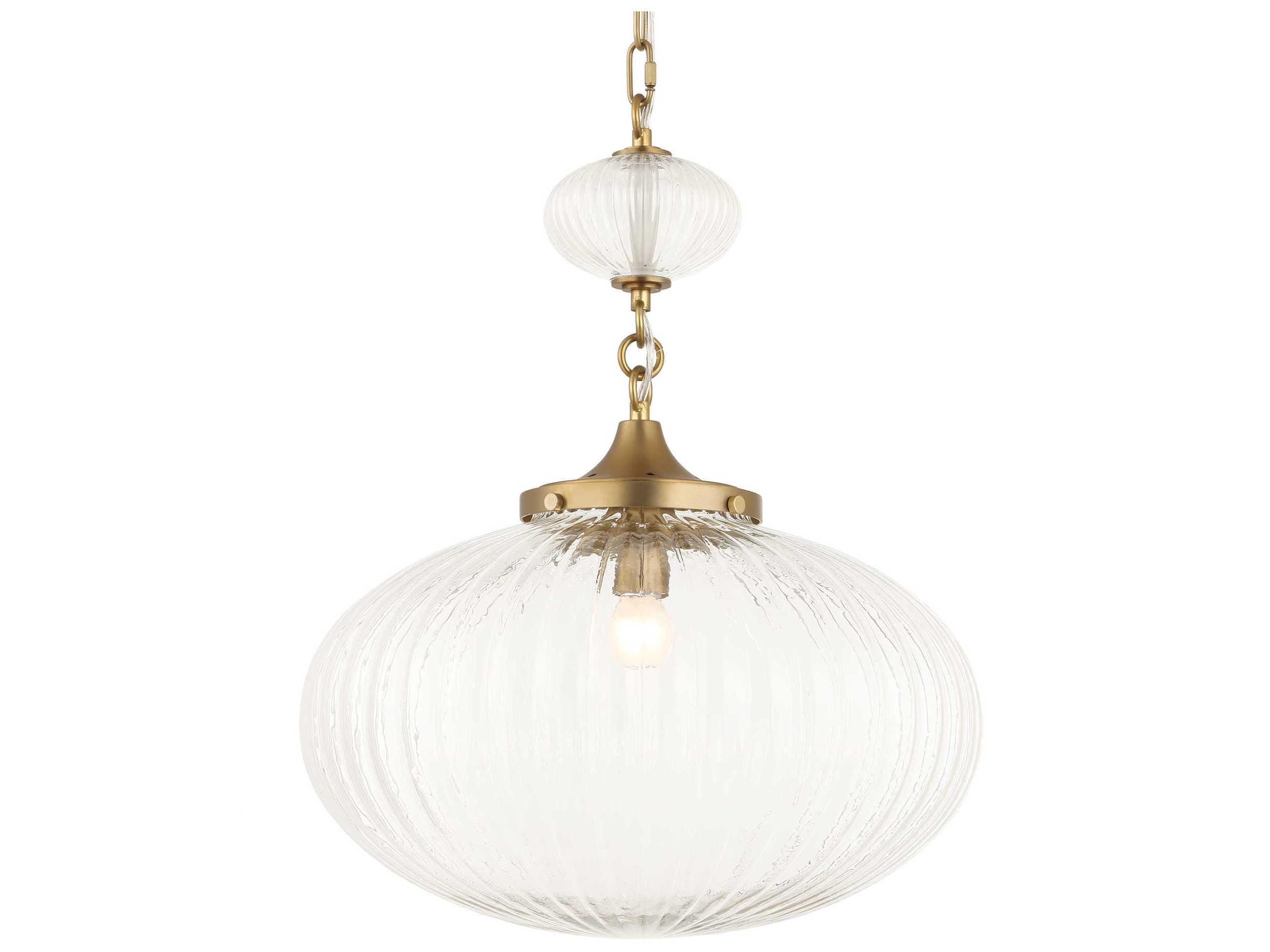 Uttermost Bellaire 1-Light Matte Brushed Gold Brass Globe Pendant