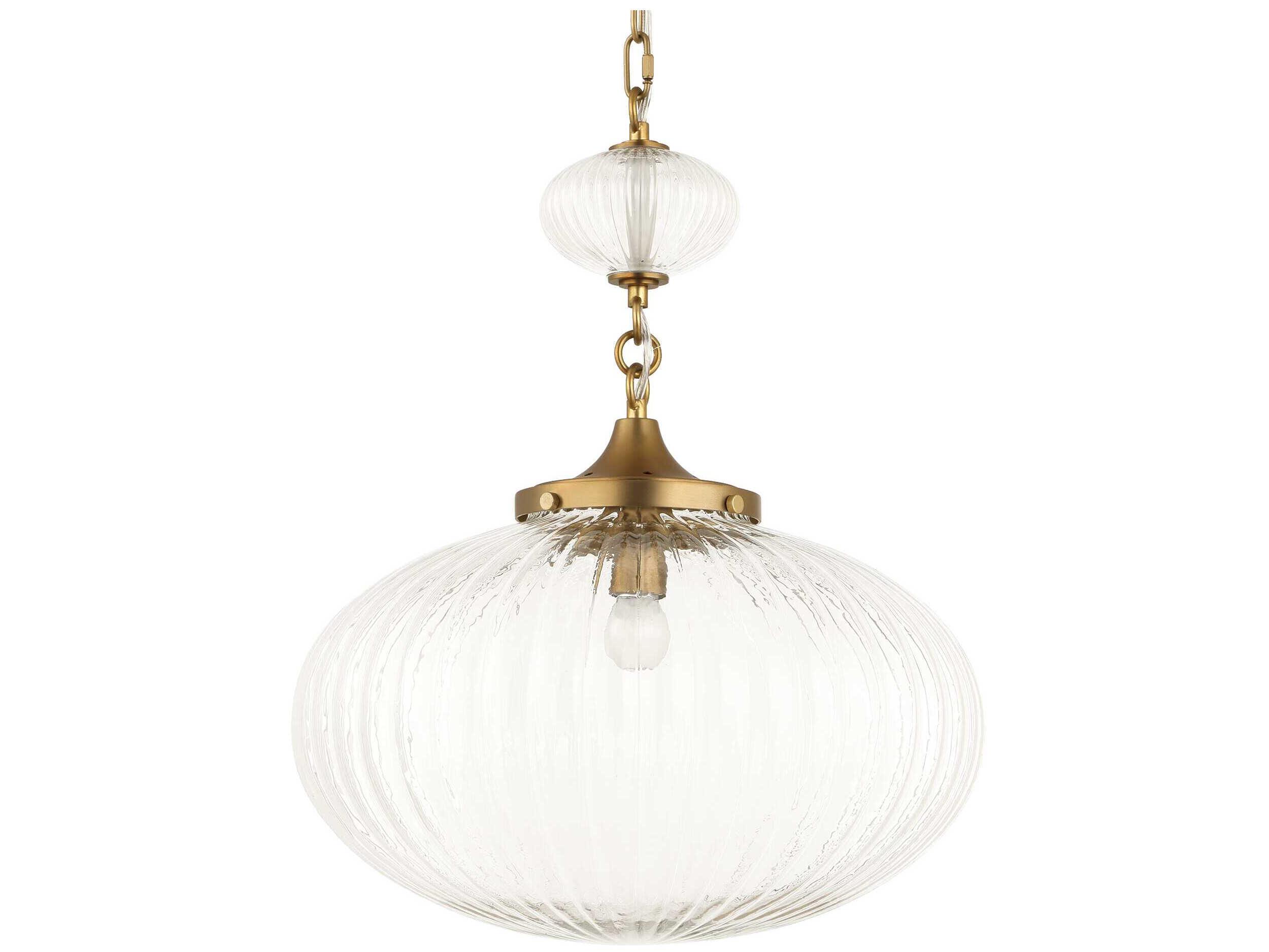 Uttermost Bellaire 1-Light Matte Brushed Gold Brass Globe Pendant