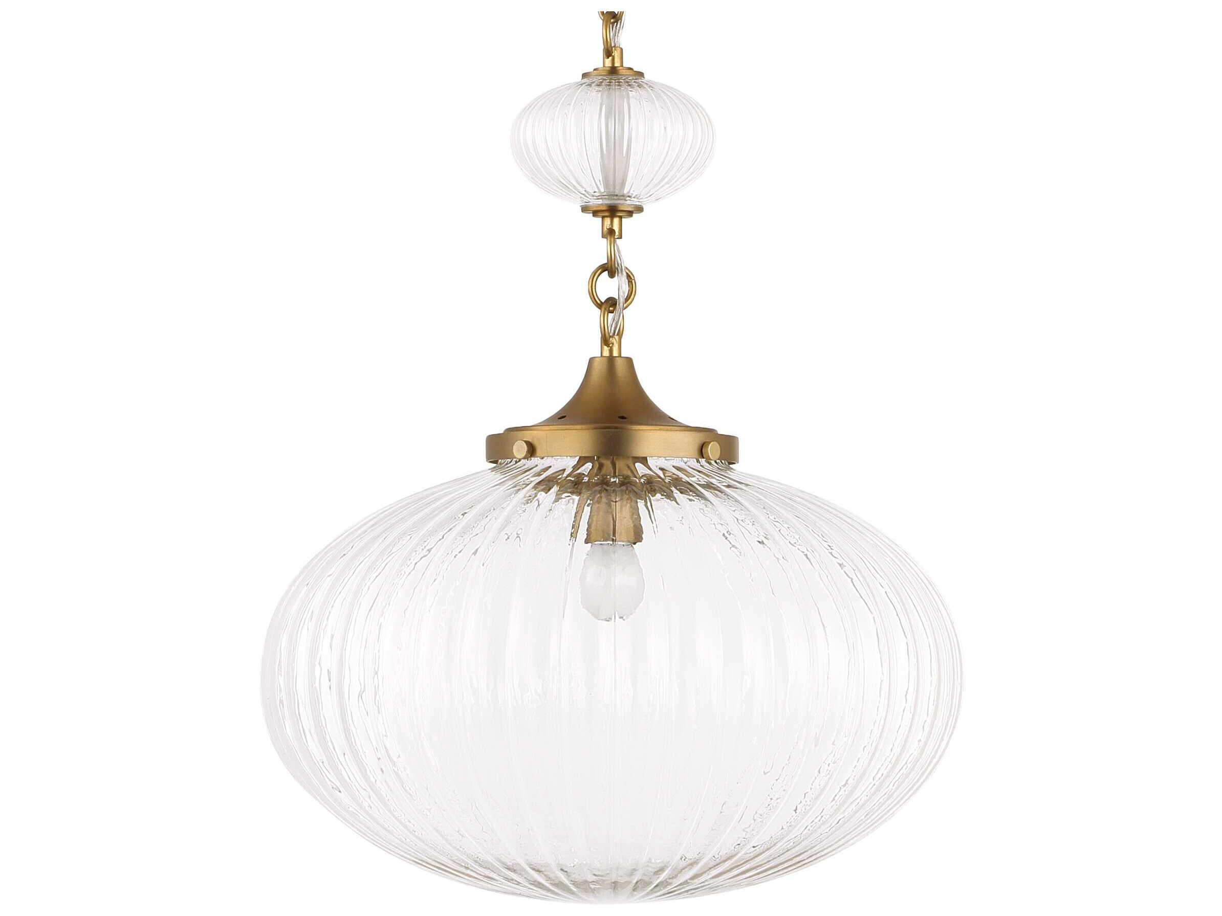 Uttermost Bellaire 1-Light Matte Brushed Gold Brass Globe Pendant