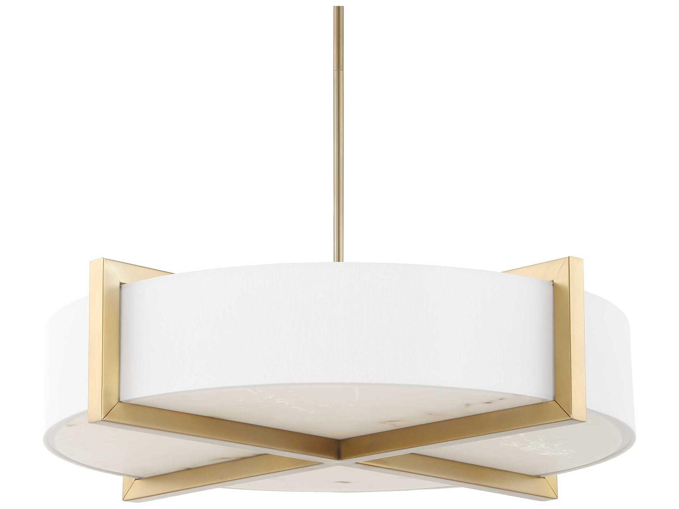 Uttermost Cresson 4-Light Matte Brushed Brass Drum Pendant