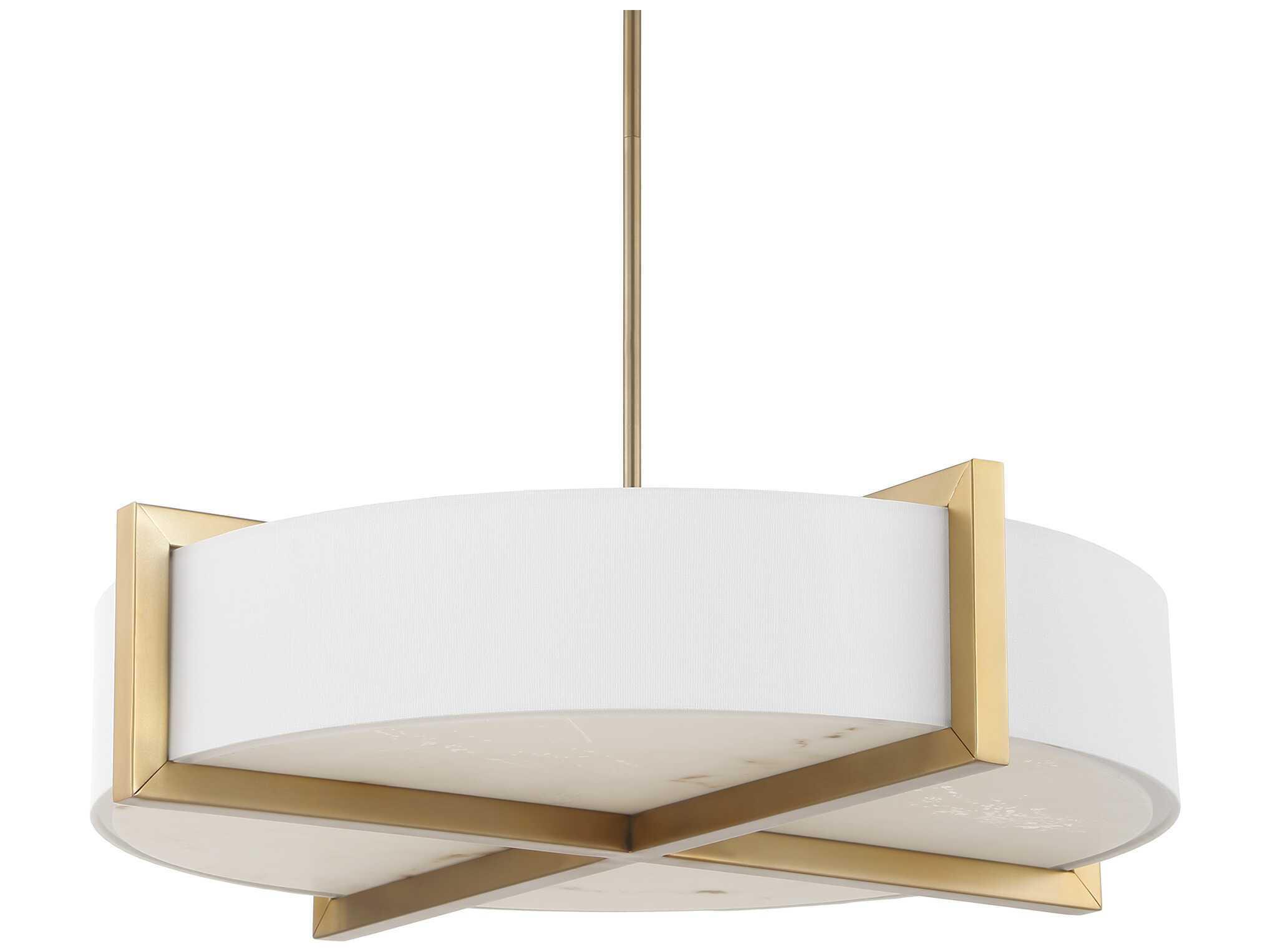 Uttermost Cresson 4-Light Matte Brushed Brass Drum Pendant