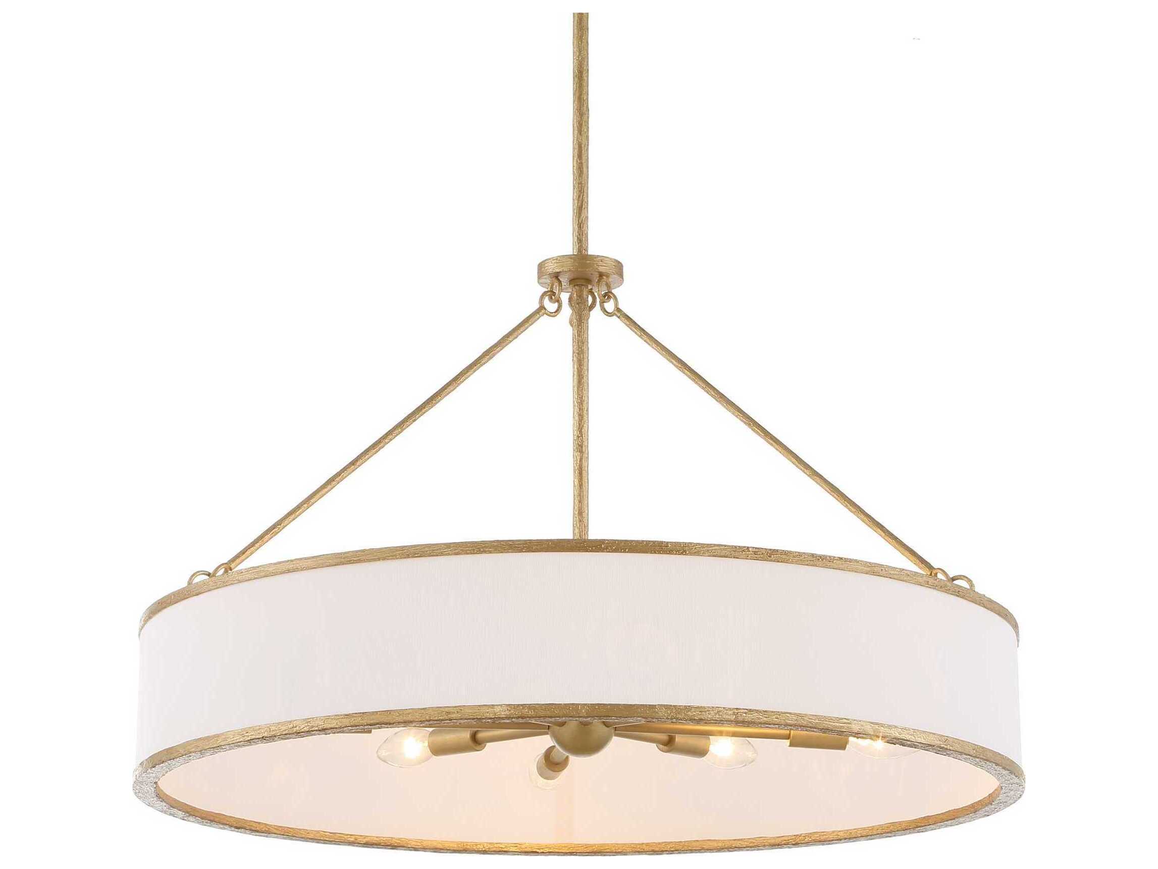 Uttermost Algiers 8-Light Textured Soft Gold Drum Pendant