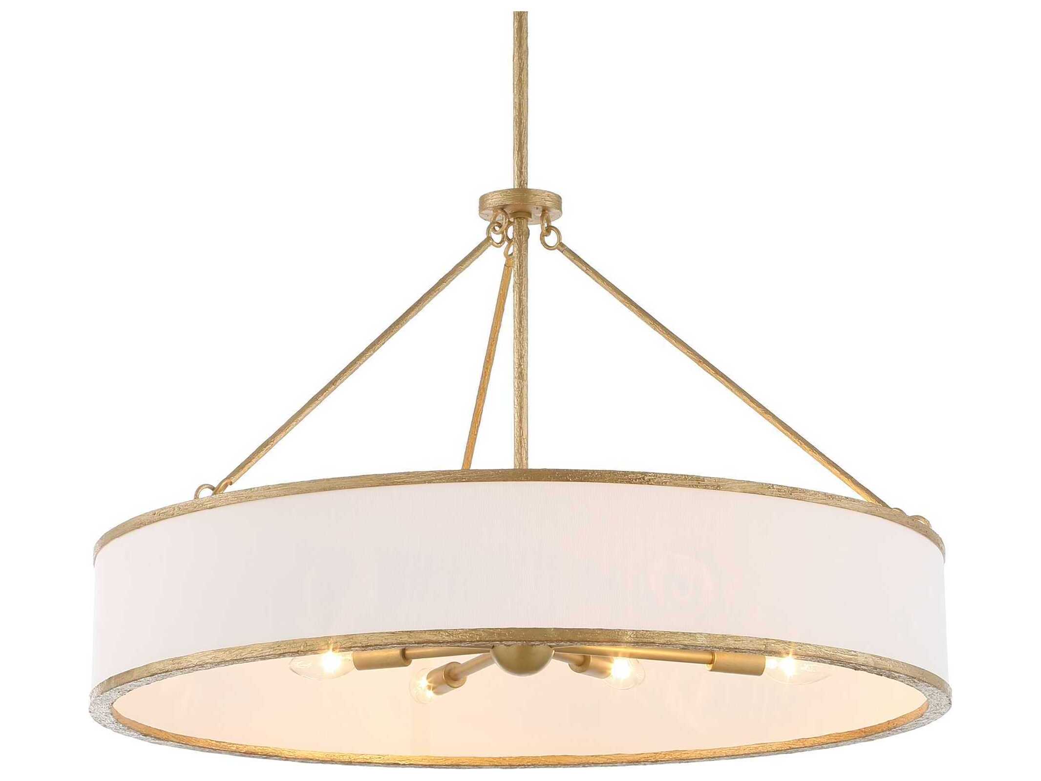 Uttermost Algiers 8-Light Textured Soft Gold Drum Pendant