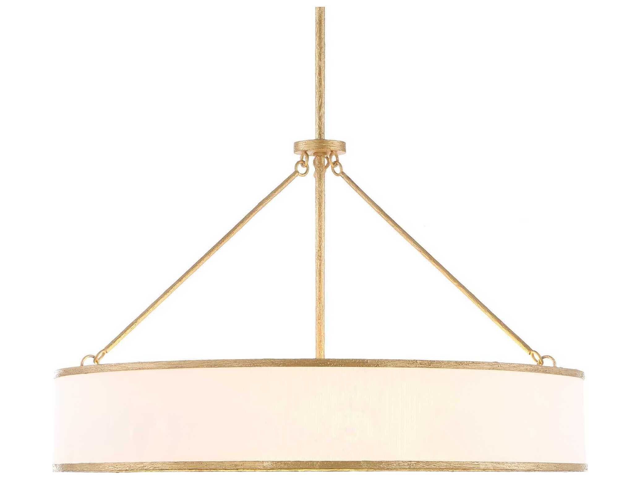 Uttermost Algiers 8-Light Textured Soft Gold Drum Pendant