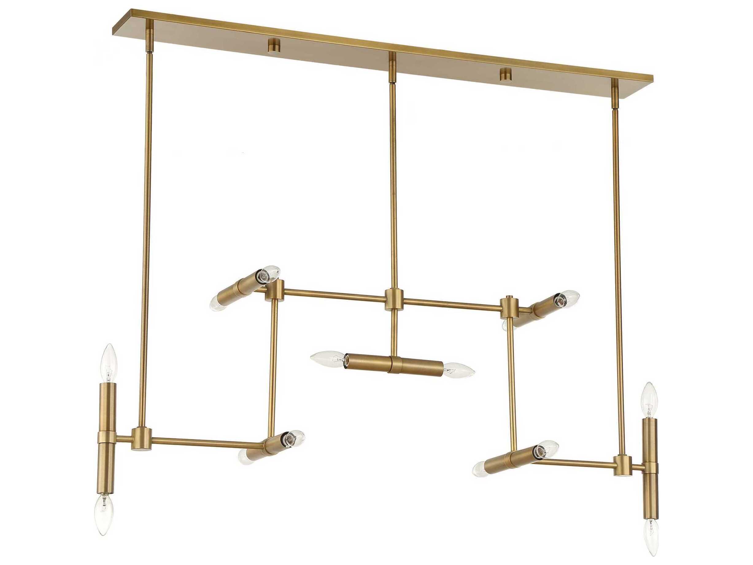 Uttermost Cadre 14-Light Antique Brass Linear Island Pendant