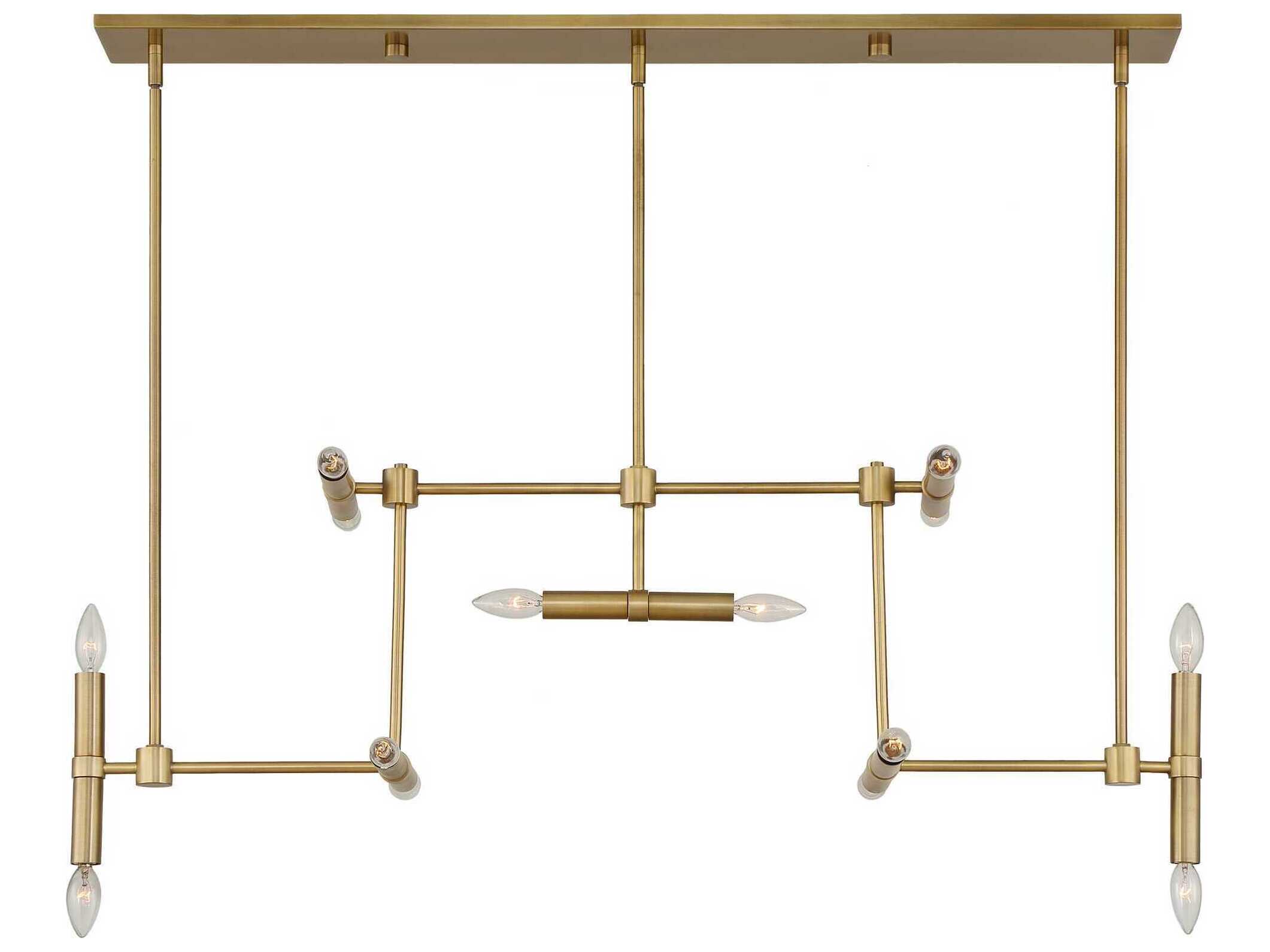 Uttermost Cadre 14-Light Antique Brass Linear Island Pendant