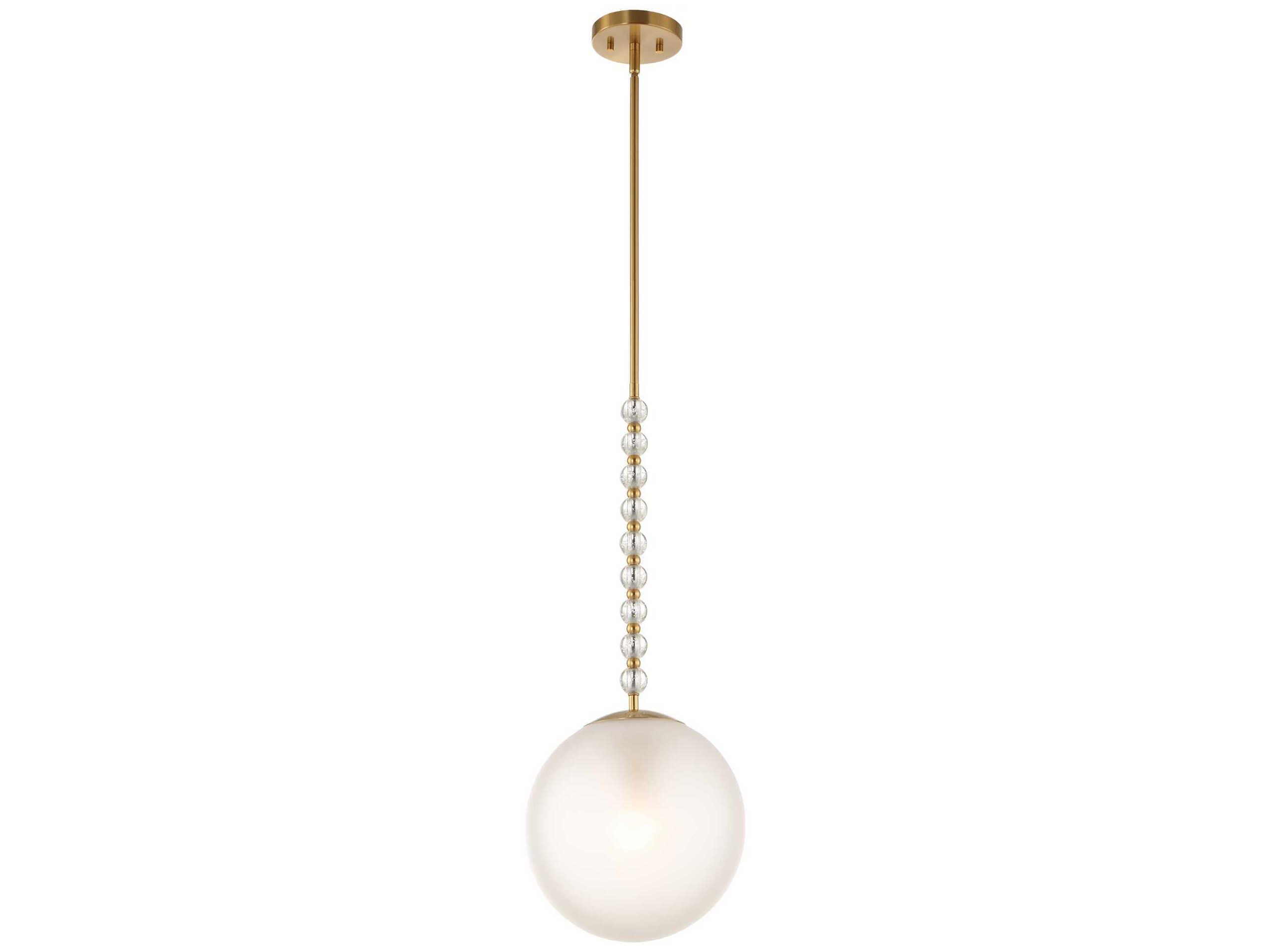 Uttermost Ripple 1-Light Warm Brass Globe Mini Pendant