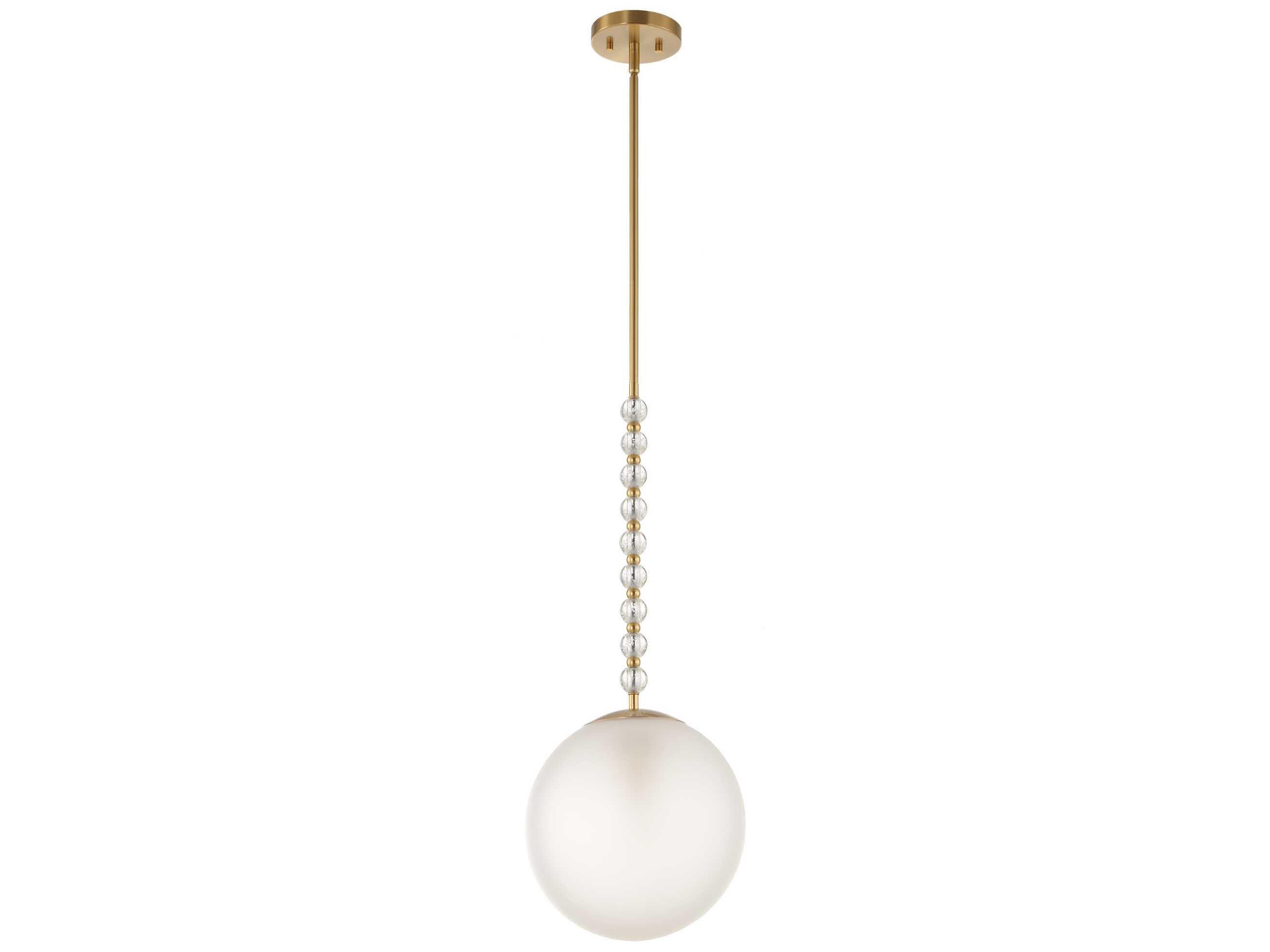 Uttermost Ripple 1-Light Warm Brass Globe Mini Pendant