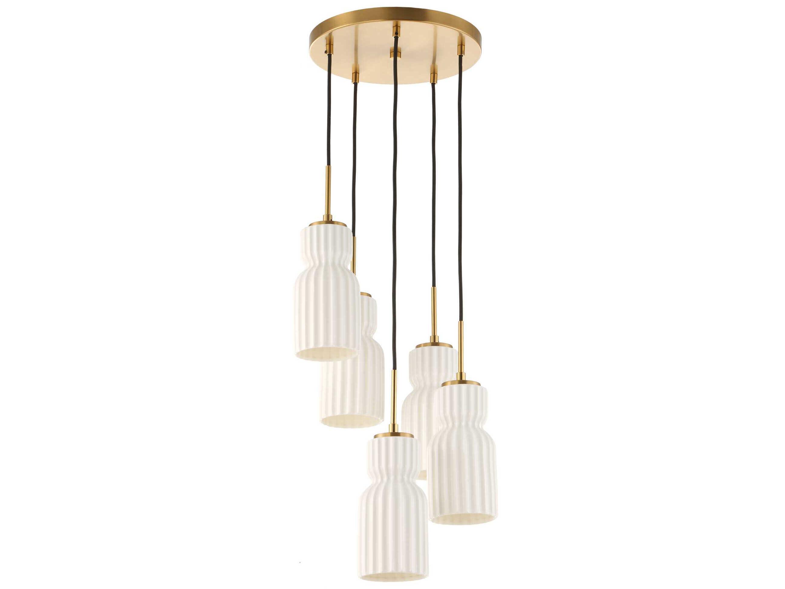 Uttermost Vanier 5-Light Warm Brass Pendant