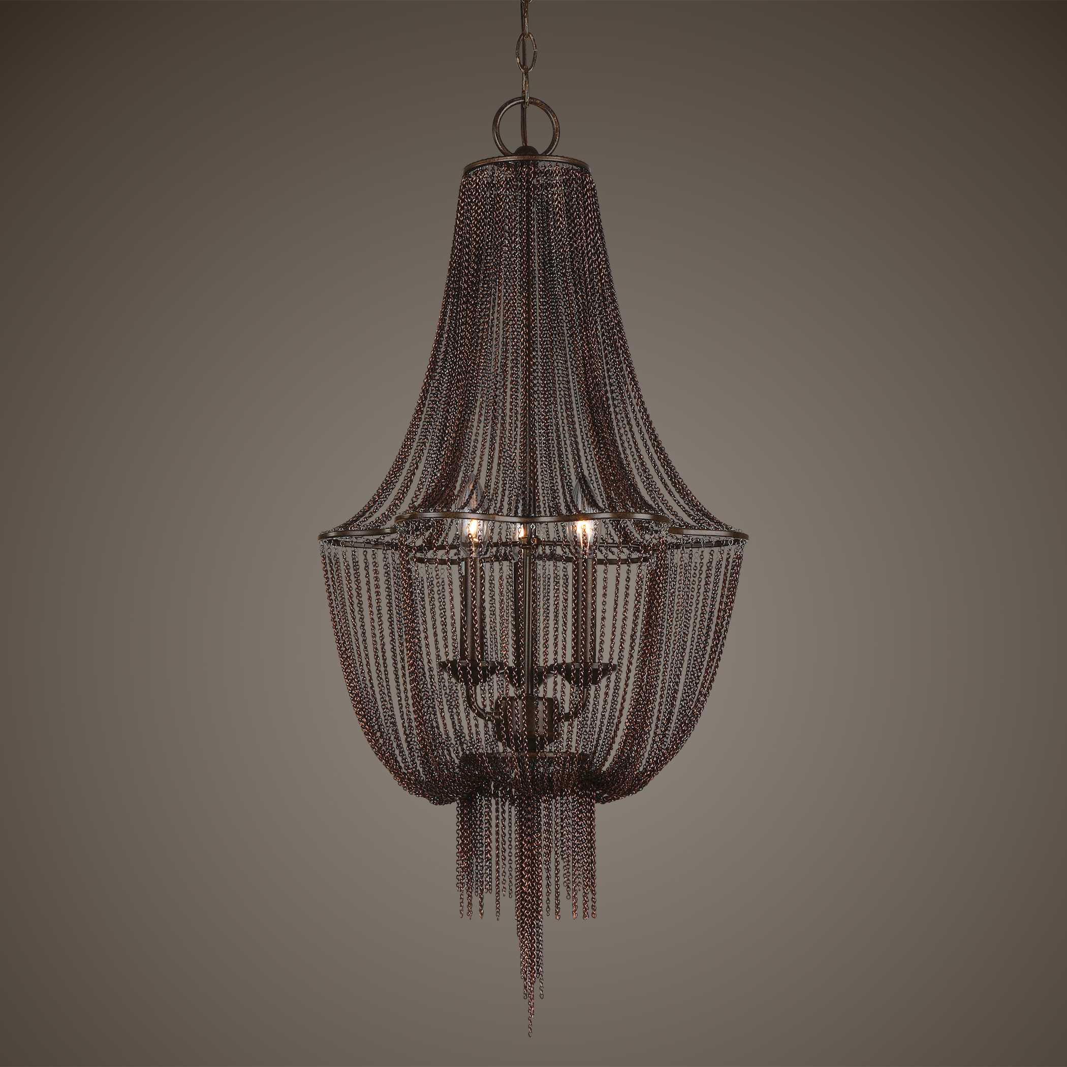 Uttermost Lezzeno 3-Light Dark Oil Rubbed Bronze Empire Chandelier