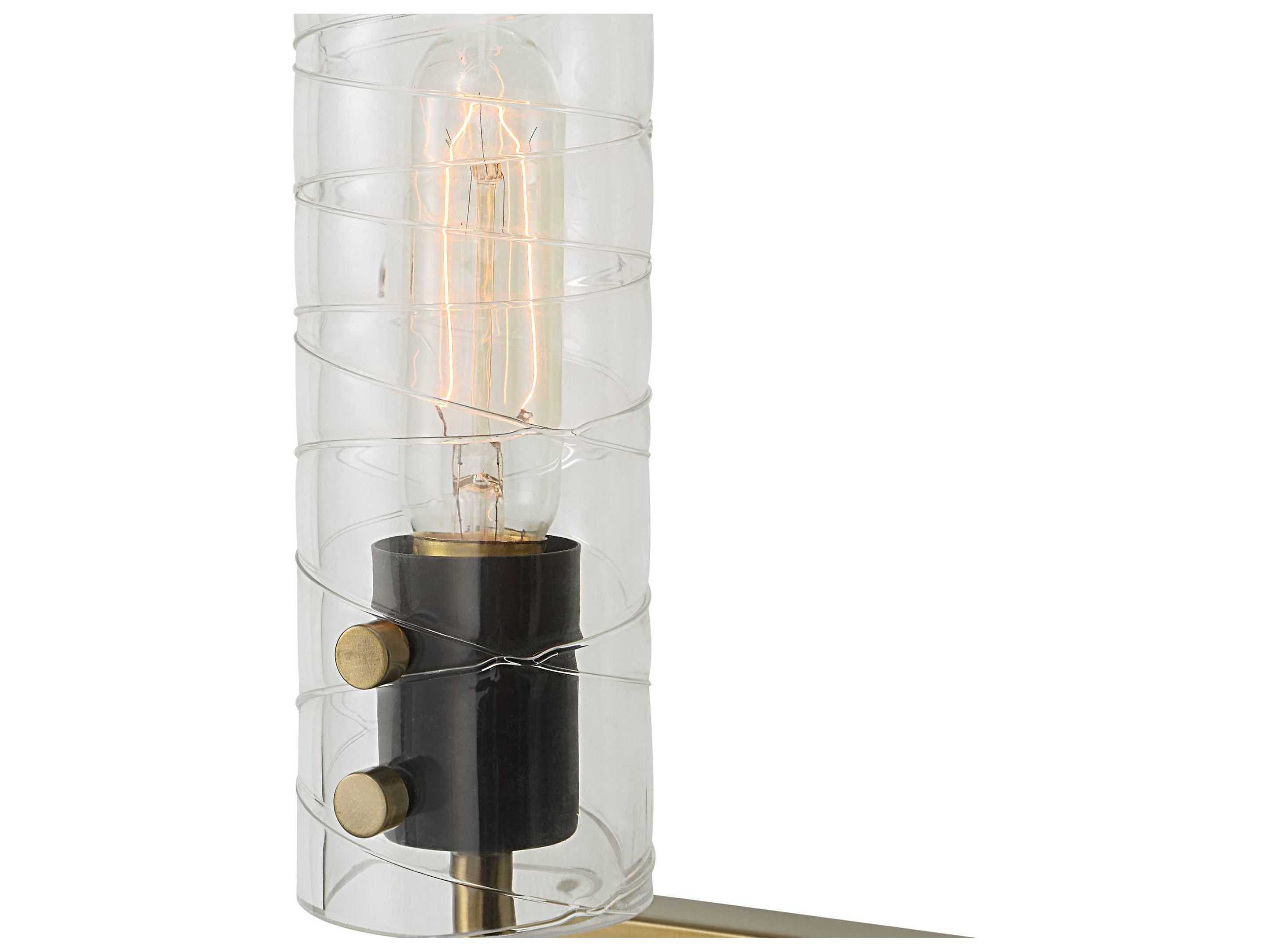 Uttermost Telesto 1-Light Textured Black Antique Brass Glass Wall Sconce