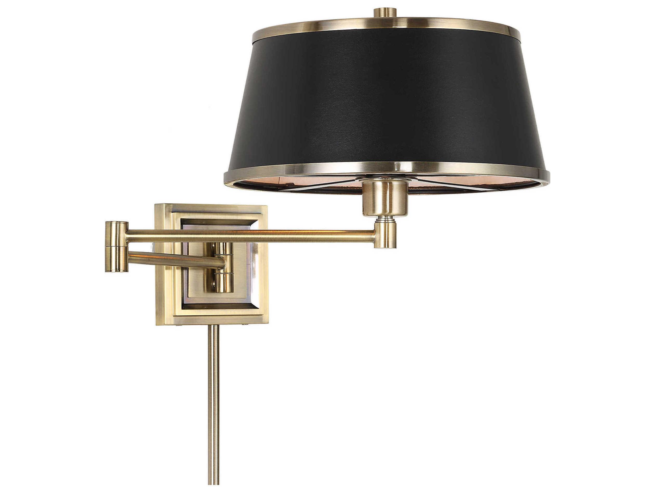 Uttermost Newmarket 1-Light Antique Brass Swing Wall Sconce