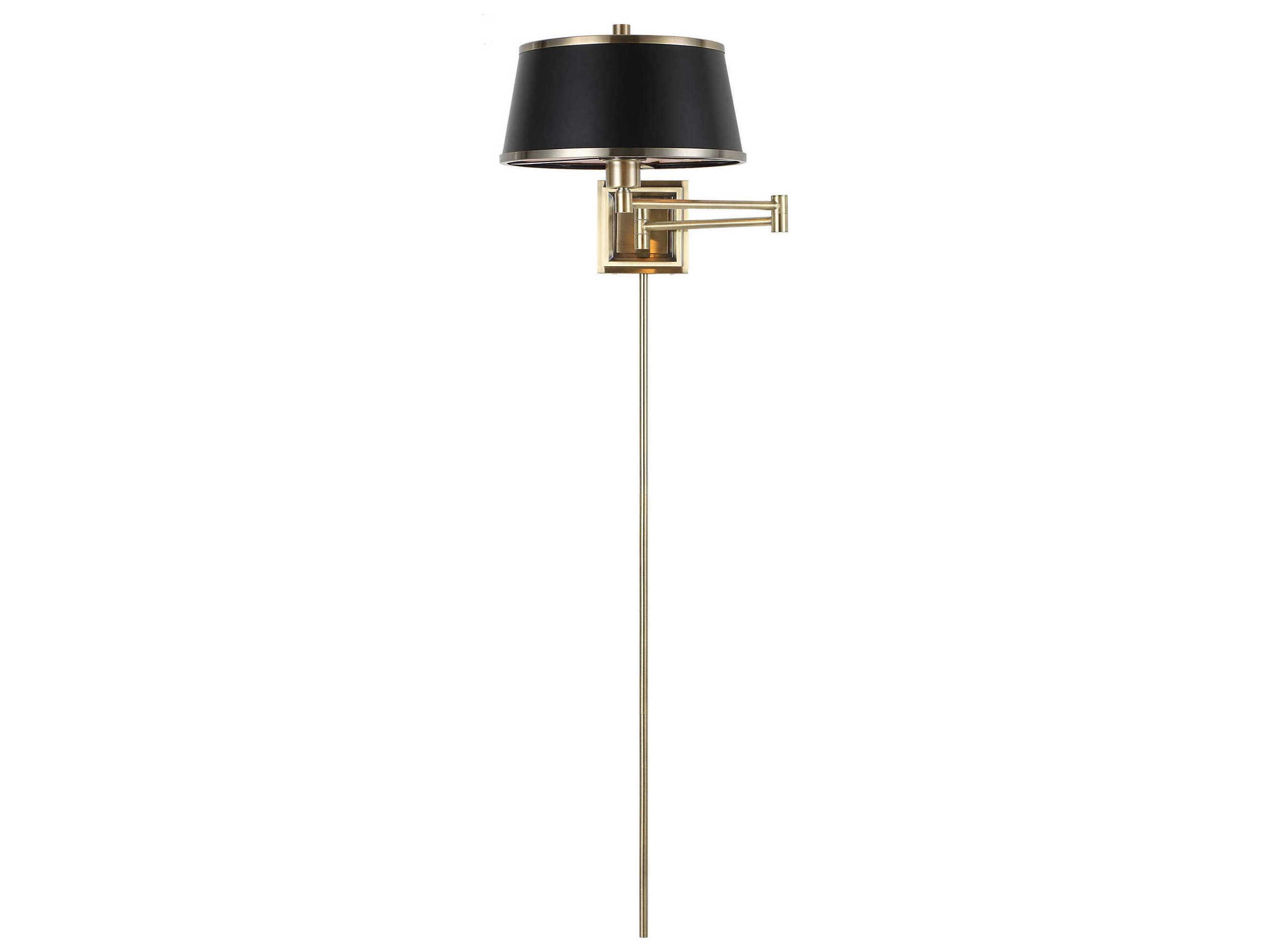 Uttermost Newmarket 1-Light Antique Brass Swing Wall Sconce