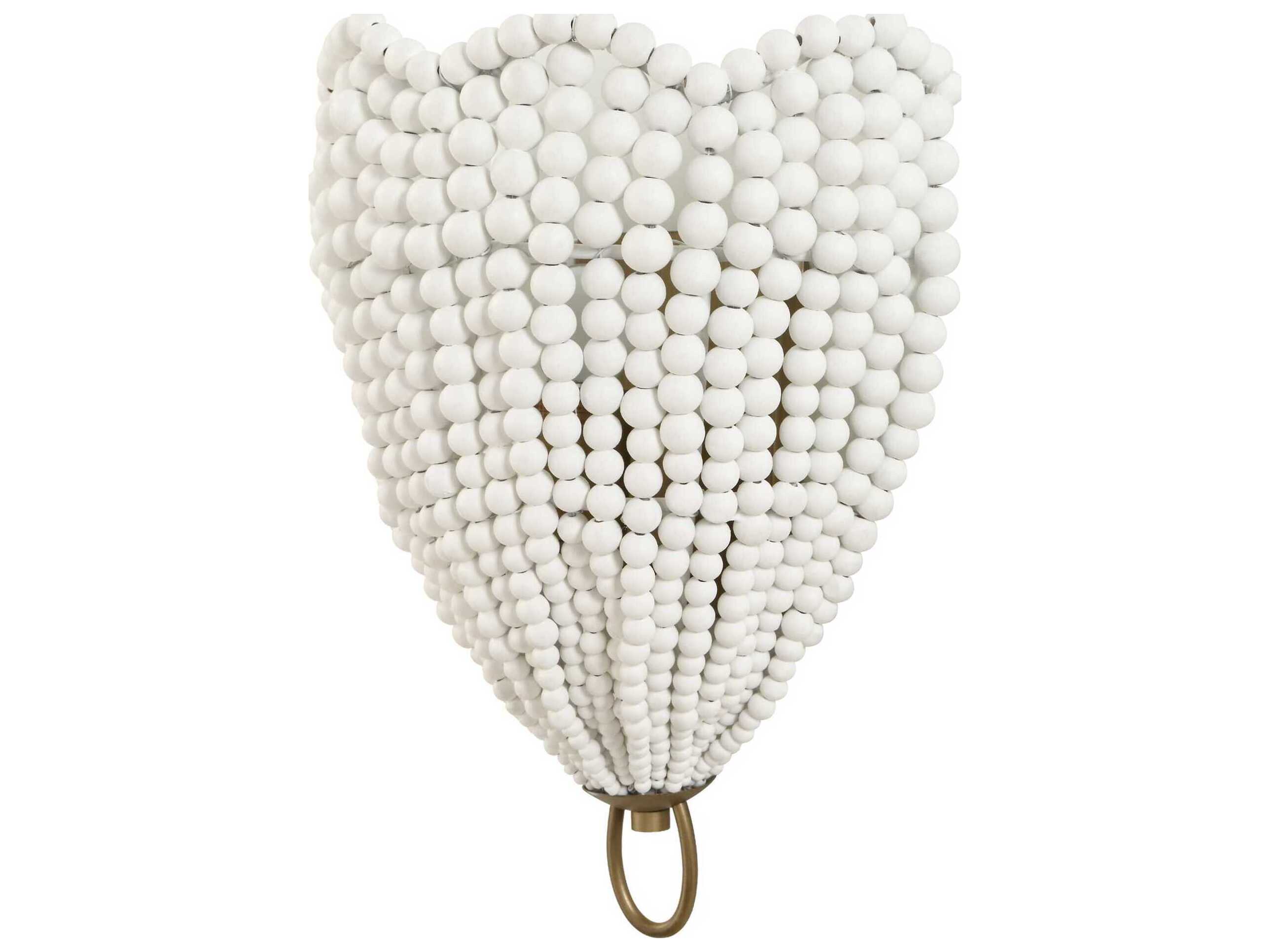 Uttermost Biddeford 1-Light Brushed Matte Gold White Wall Sconce