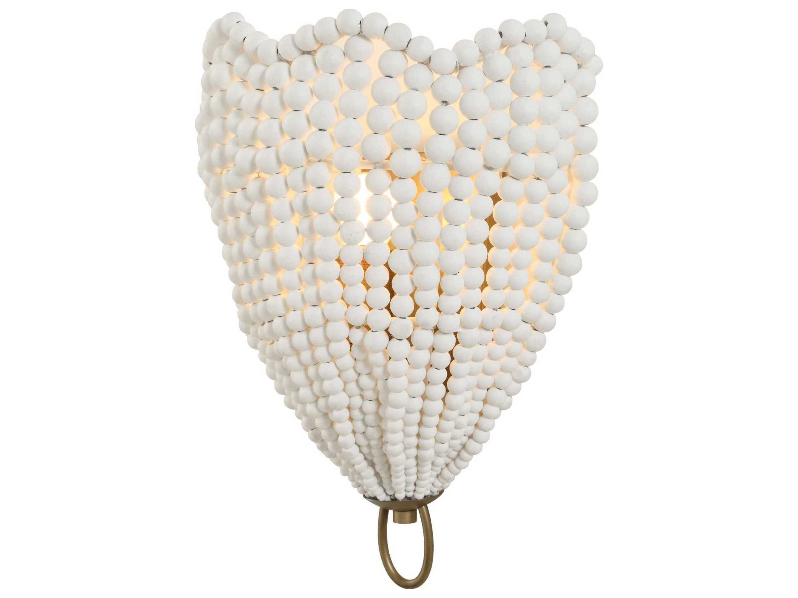 Uttermost Biddeford 1-Light Brushed Matte Gold White Wall Sconce