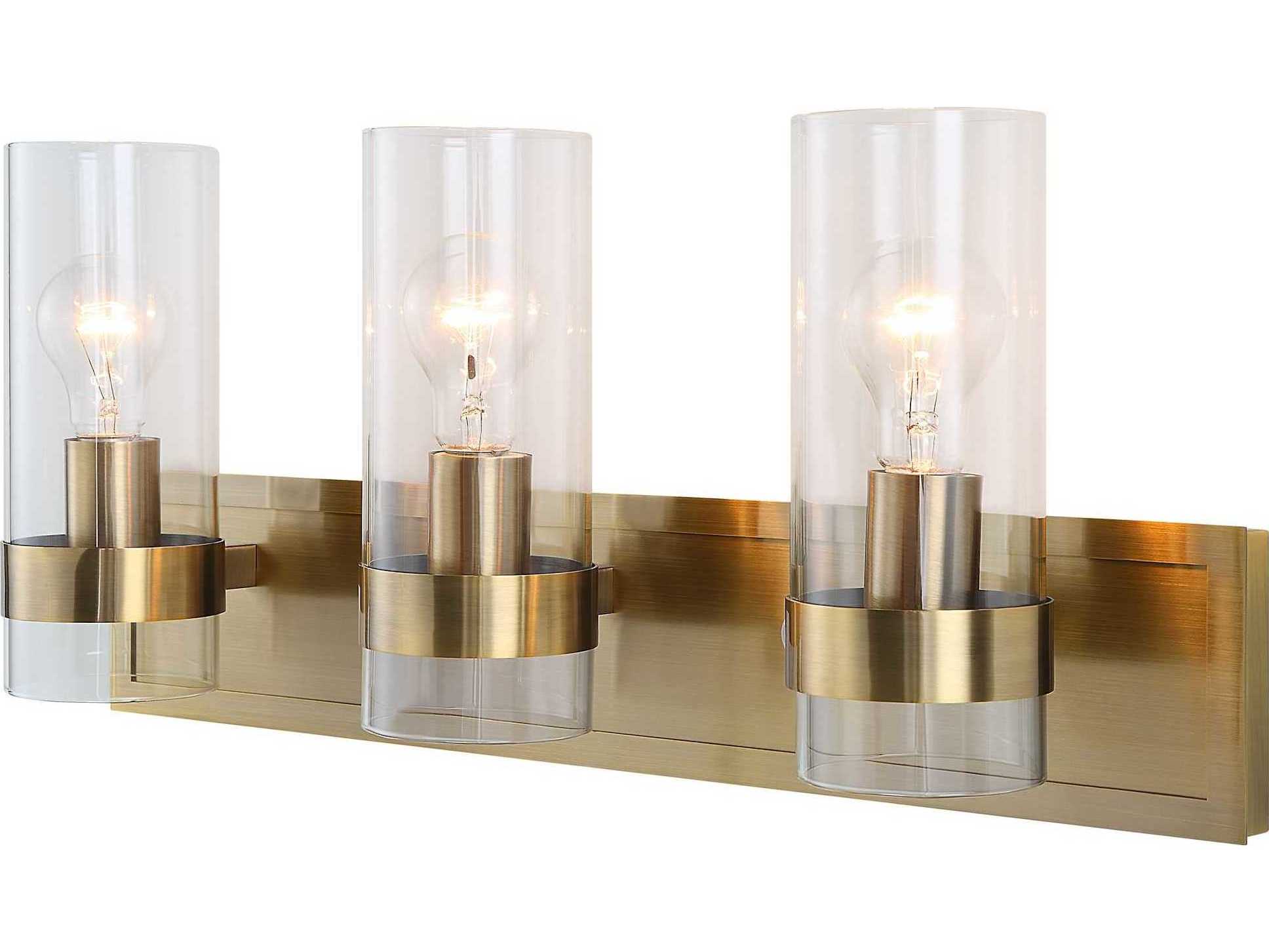 Uttermost Cardiff 3-Light Oxidized Antique Brass Glass Wall Sconce