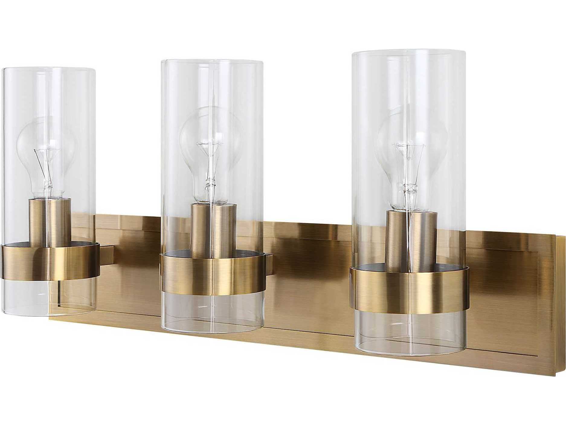 Uttermost Cardiff 3-Light Oxidized Antique Brass Glass Wall Sconce