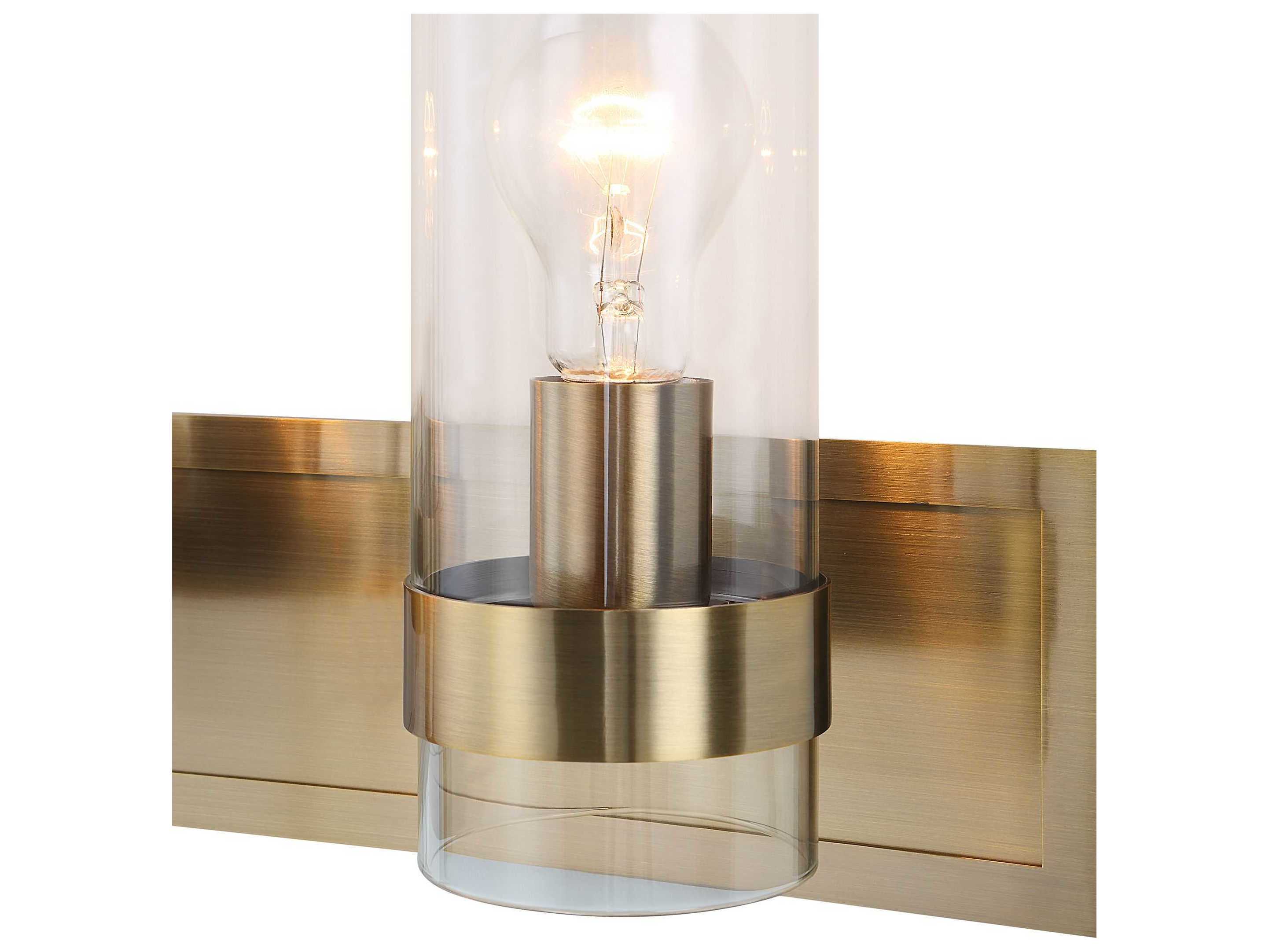 Uttermost Cardiff 3-Light Oxidized Antique Brass Glass Wall Sconce