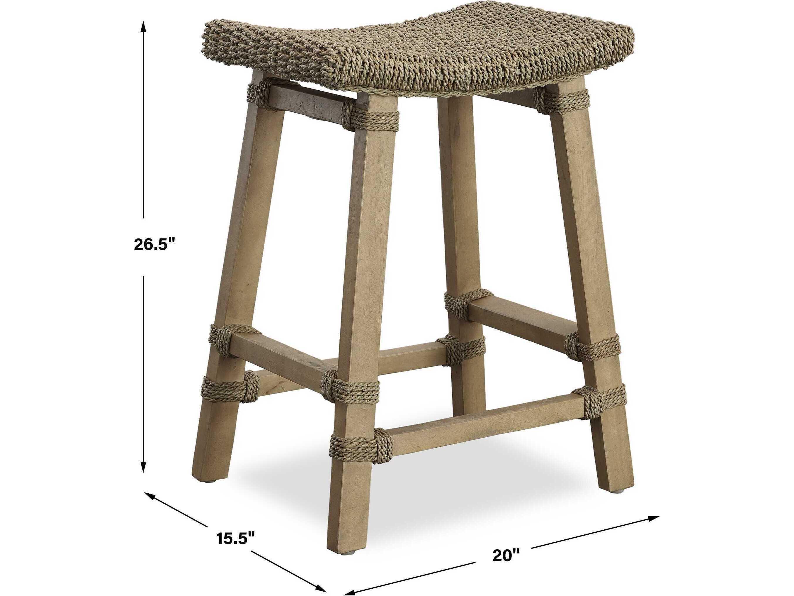 Uttermost Everglade Mango Wood Natural Counter Stool